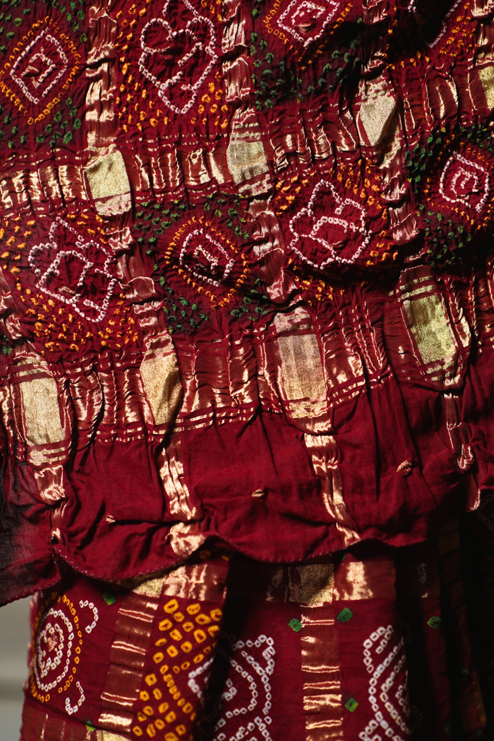 Maroon Cotton Tradtional Gharchola Saree Sarees