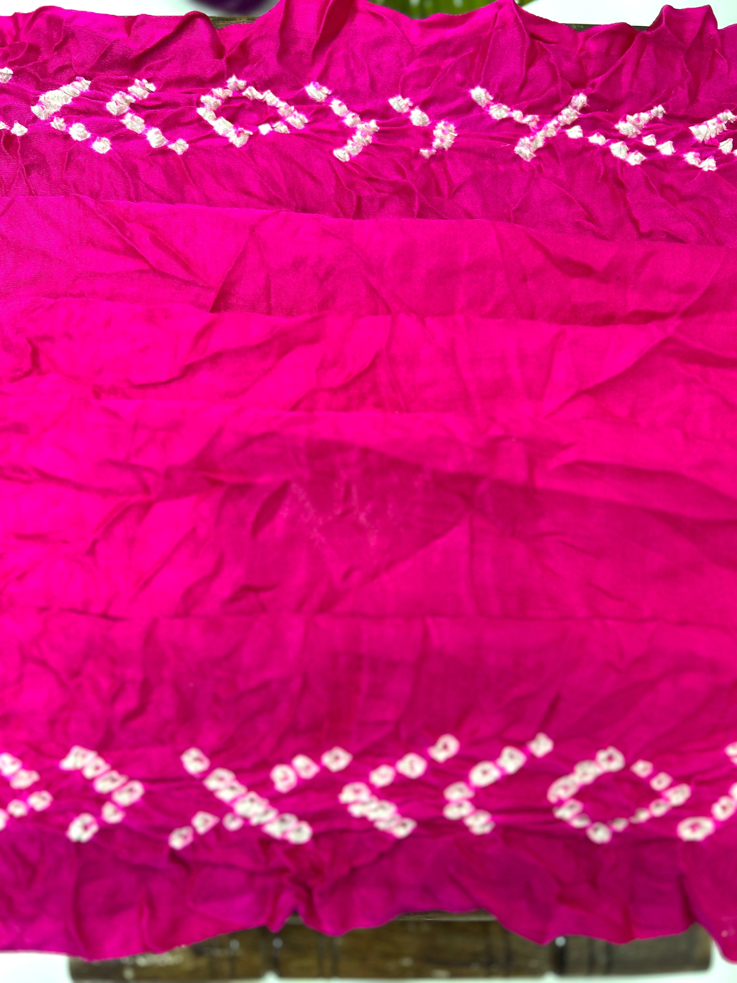 Pink Gajji Fancy Bandhani Saree Sarees