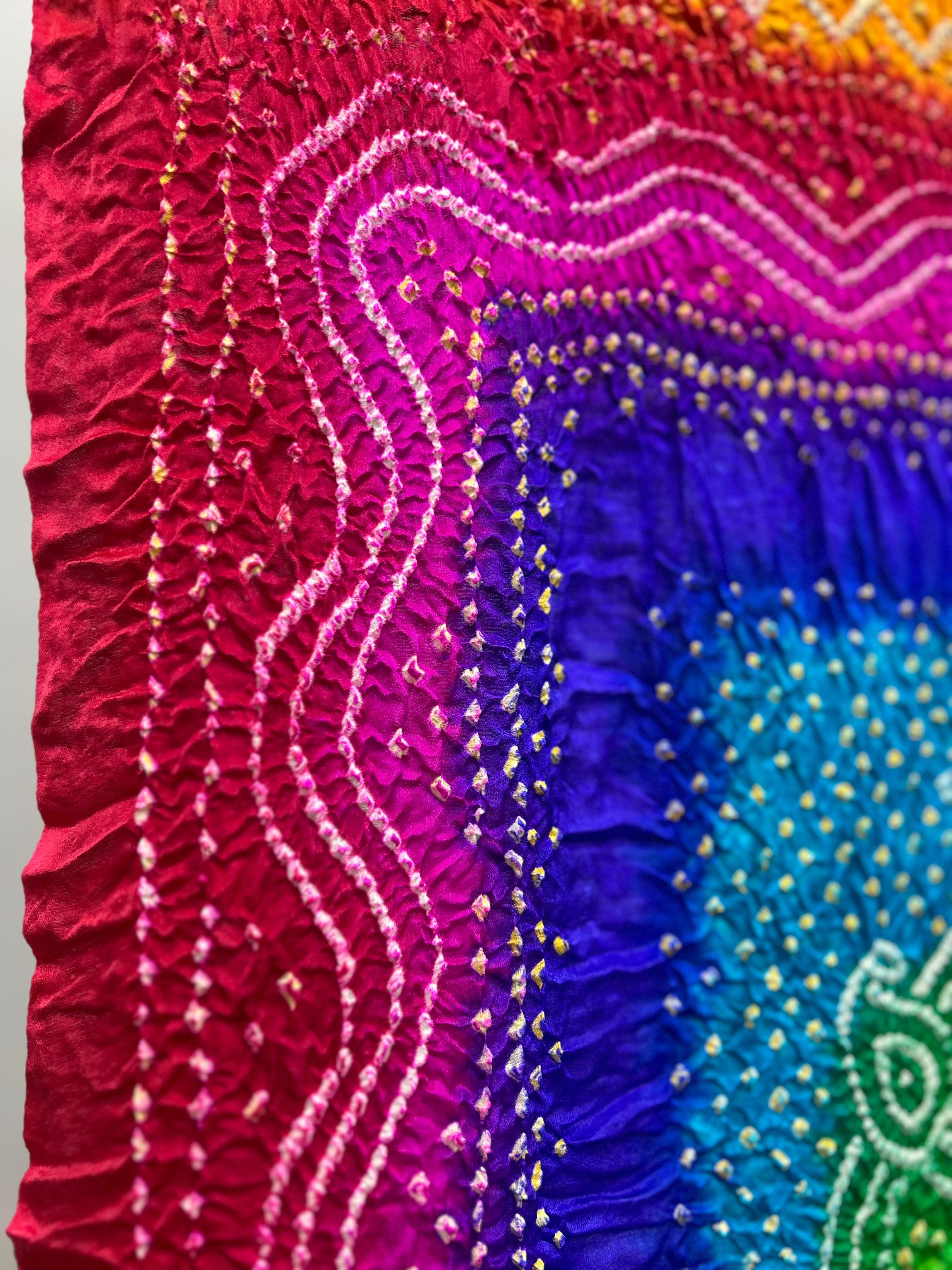 Multi Color And Rani Pink Gajji Silk Chandrakani Dupatta Dupattas