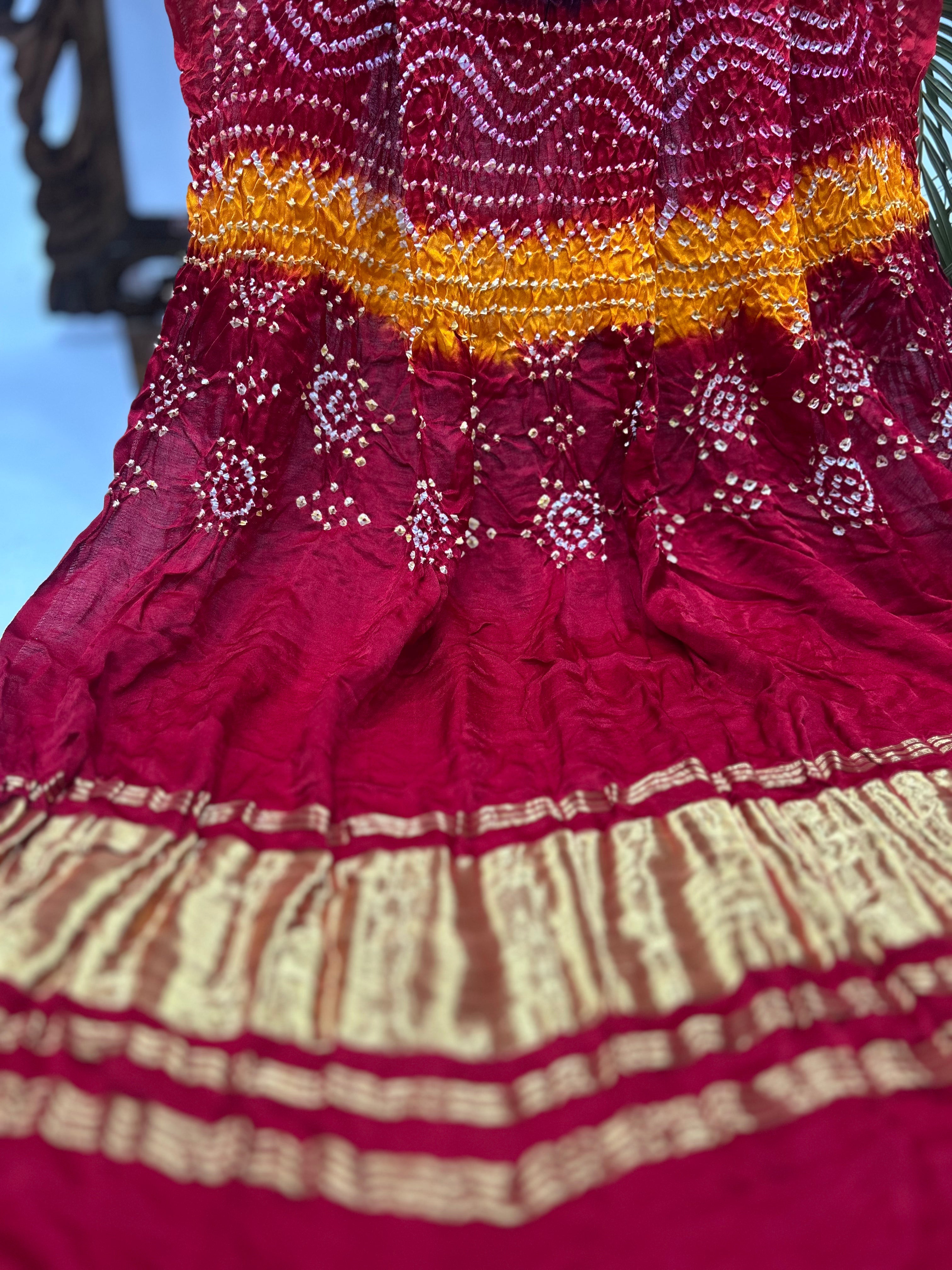 Multi Color And Maroon Gajji Silk Chandrakani Dupatta Dupattas