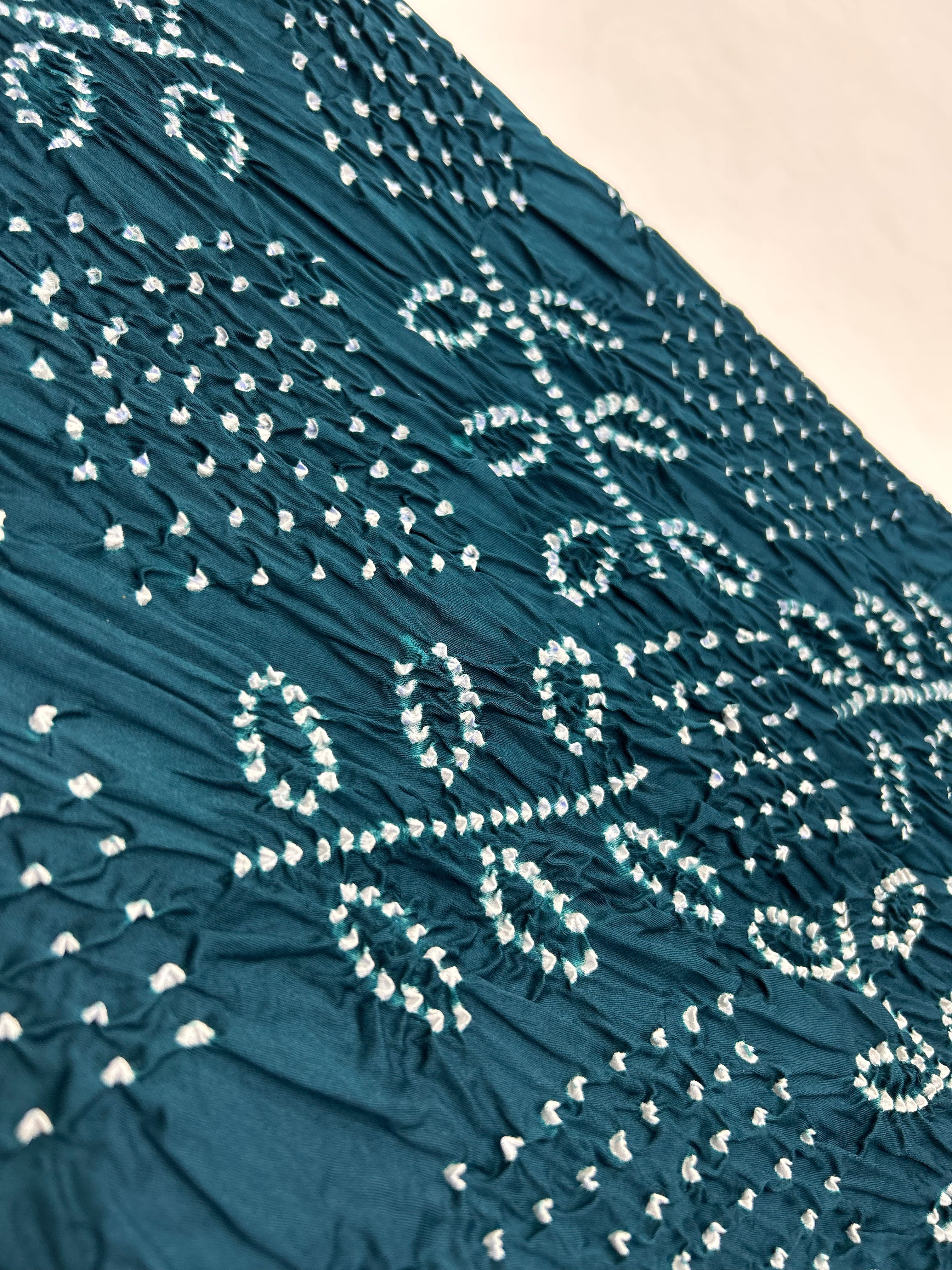 Indigo Ambadal Cotton Bandhani Dress Material teal / Cotton Dresses