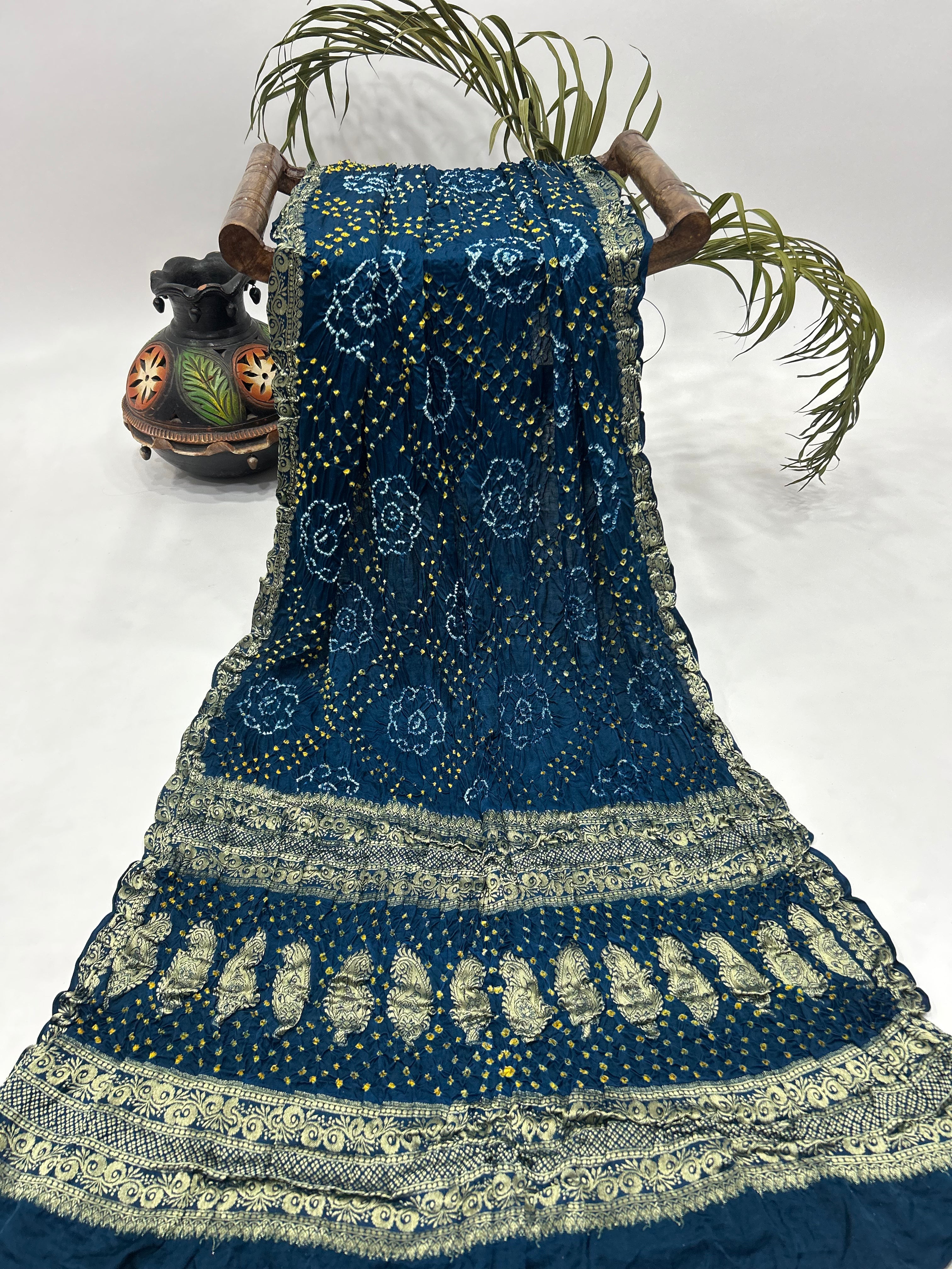 Timeless Bandhani Banarasi Wedding Drape Saree Sarees