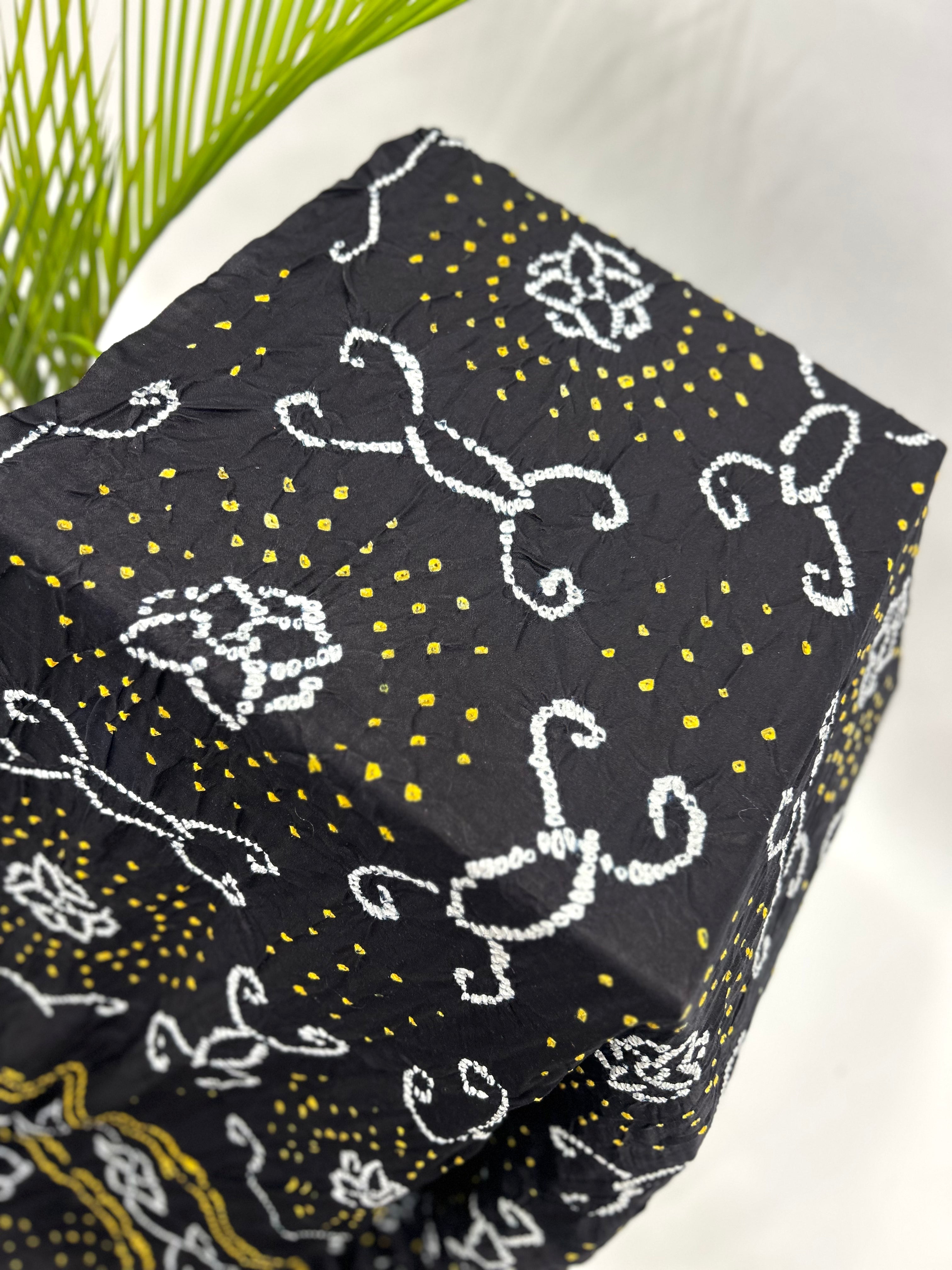 Black Gajji Fancy Bandhani Saree Sarees