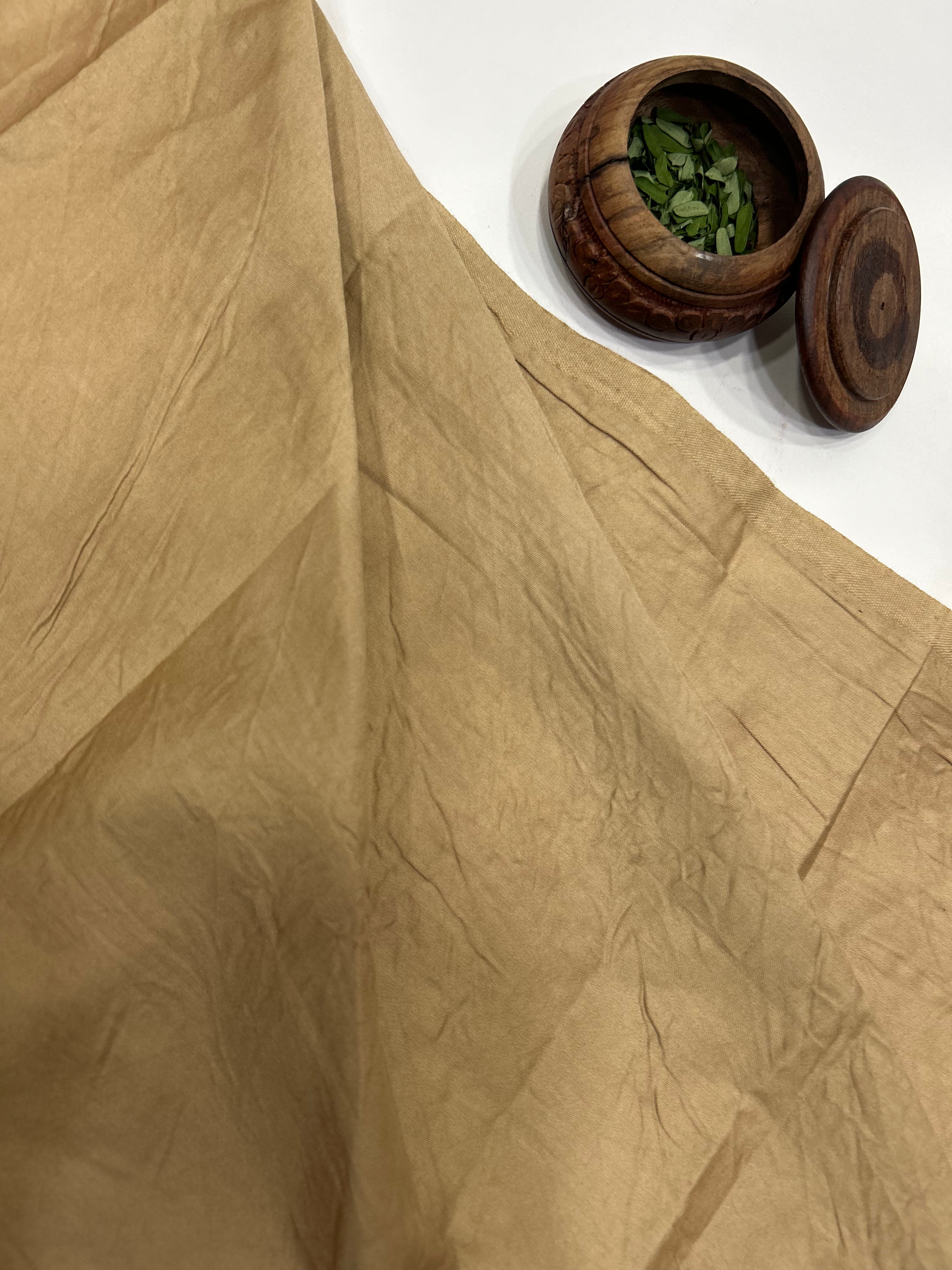 Chiku Cotton Work Bandhani Dress Material (Unstitched) beige / Cotton Dresses