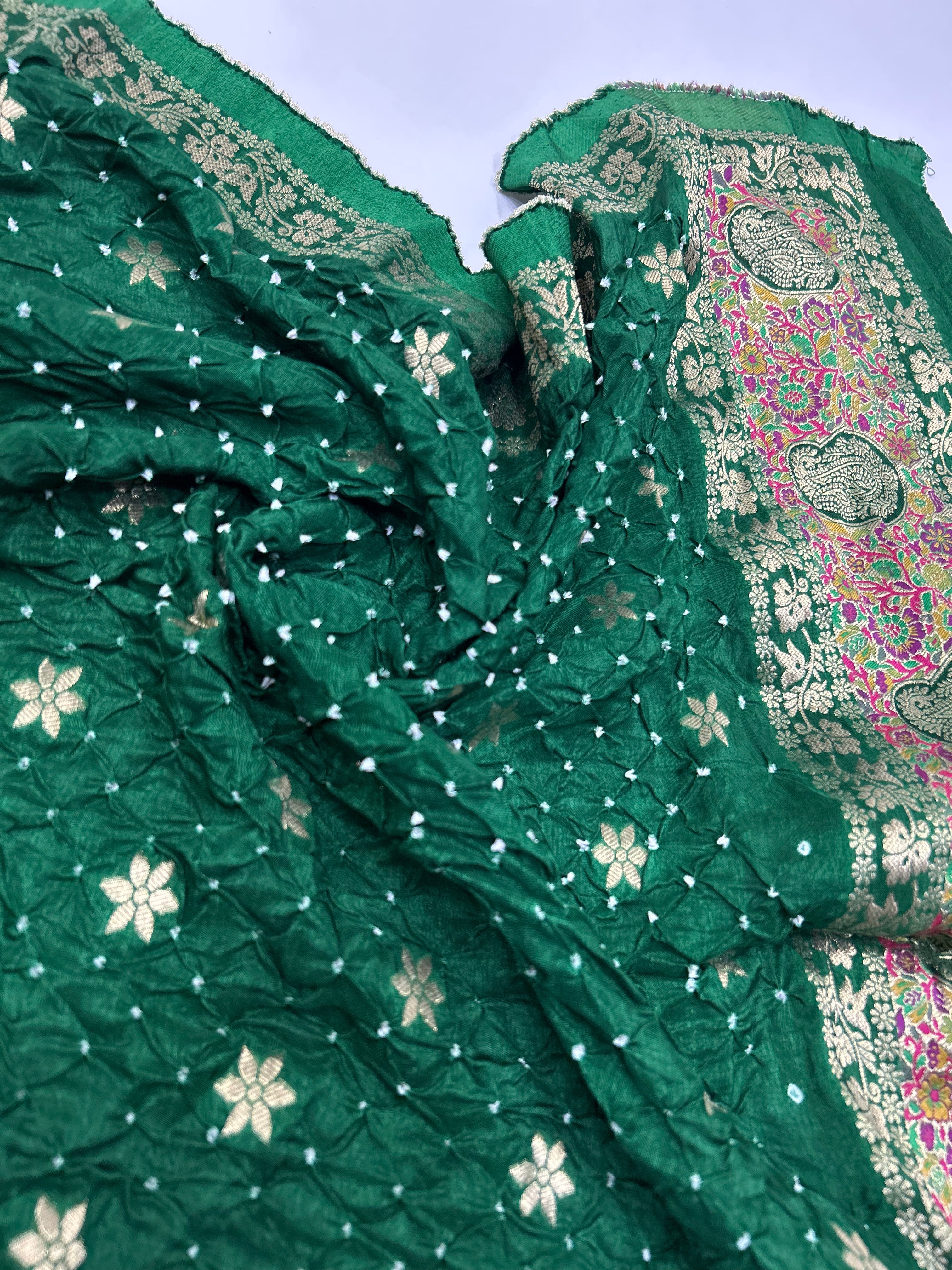 Green Dola Silk Bandhani Dress Material Sankalp The Bandhej Shoppe Green Dola Silk Bandhani Dress Material Sankalp The Bandhej Shoppe
