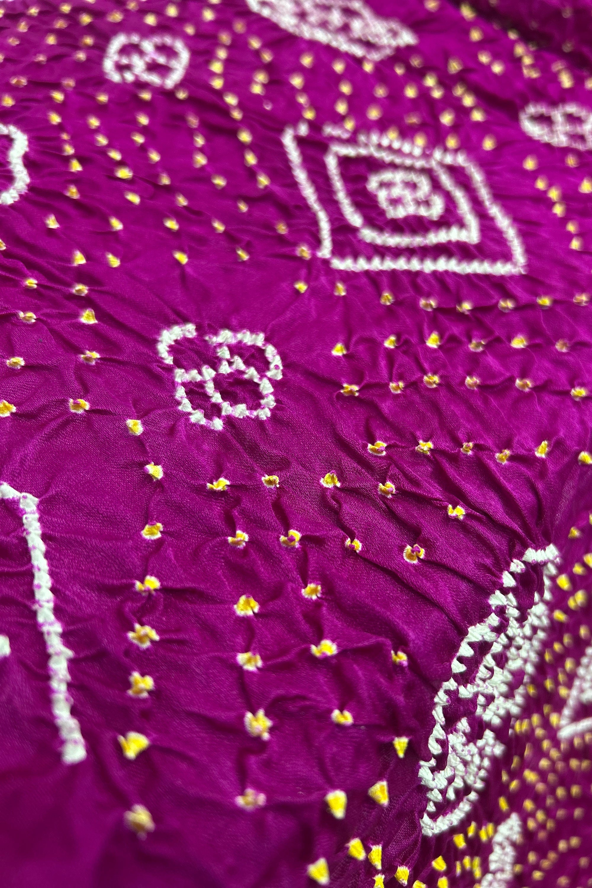 Maganta Gajji Fancy Rai Bandhani Saree Sarees