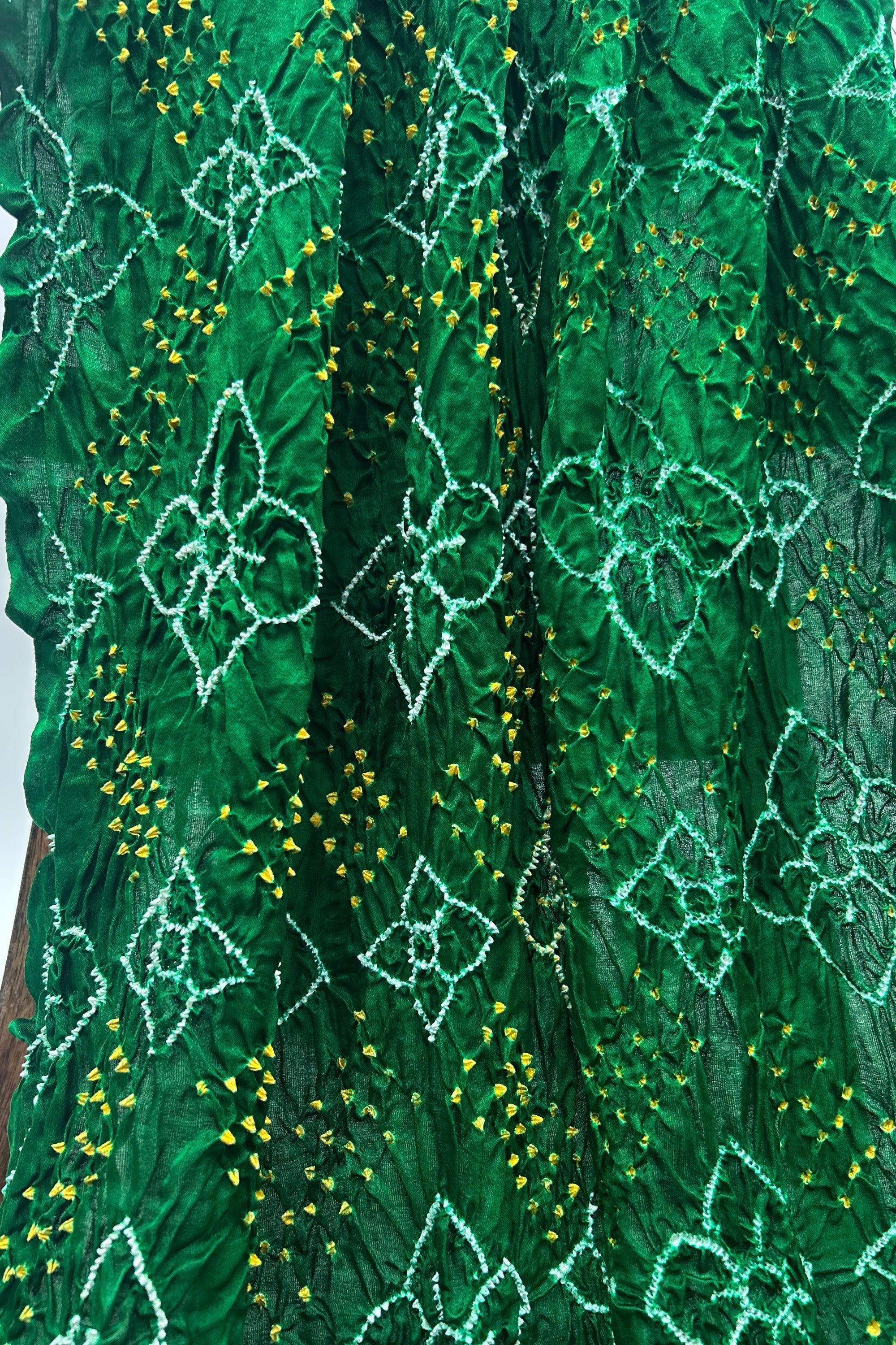 Green Gajji Fancy Rai Bandhani Saree Sarees
