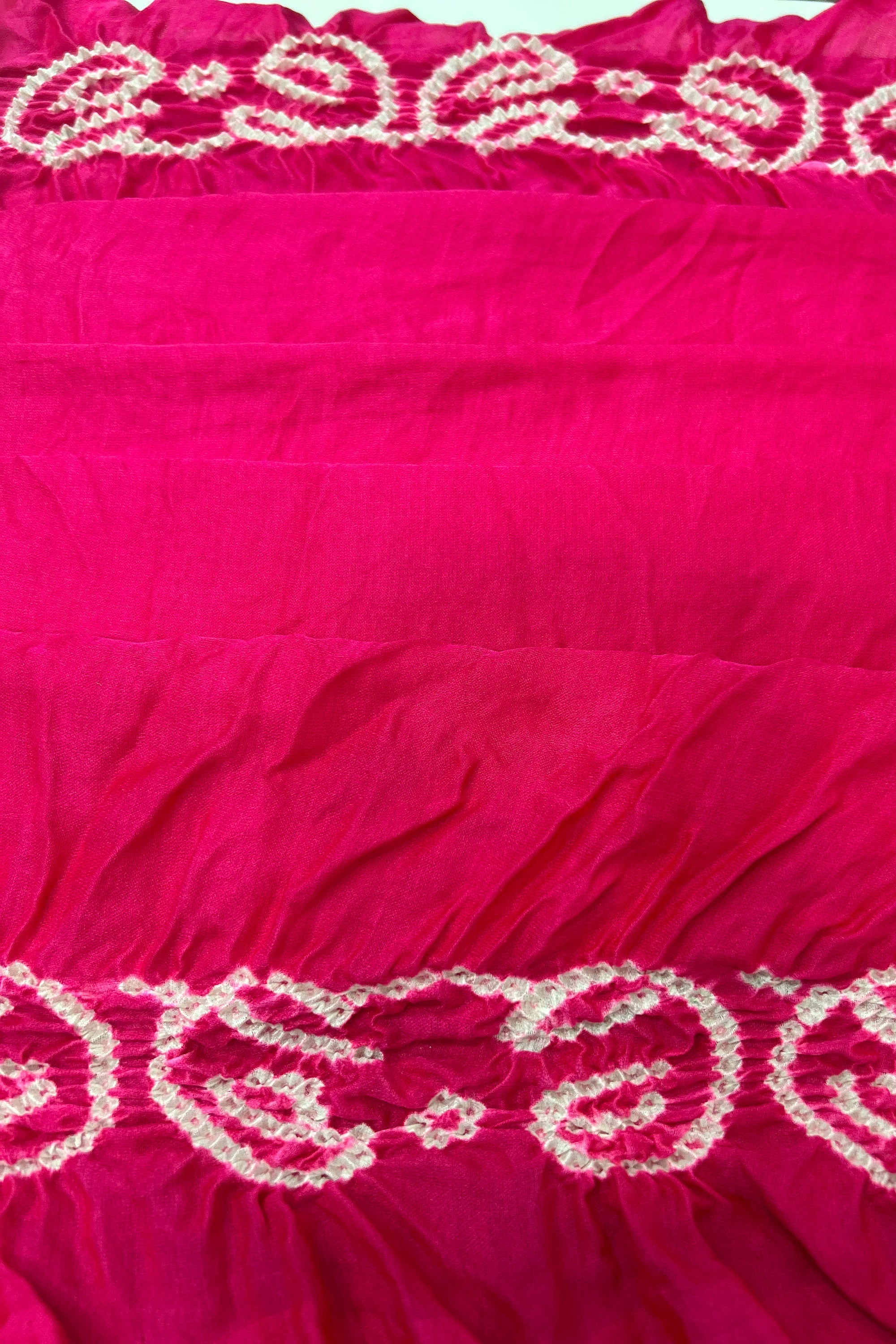 Rani Pink Gajji Fancy Rai Bandhani Saree Sarees