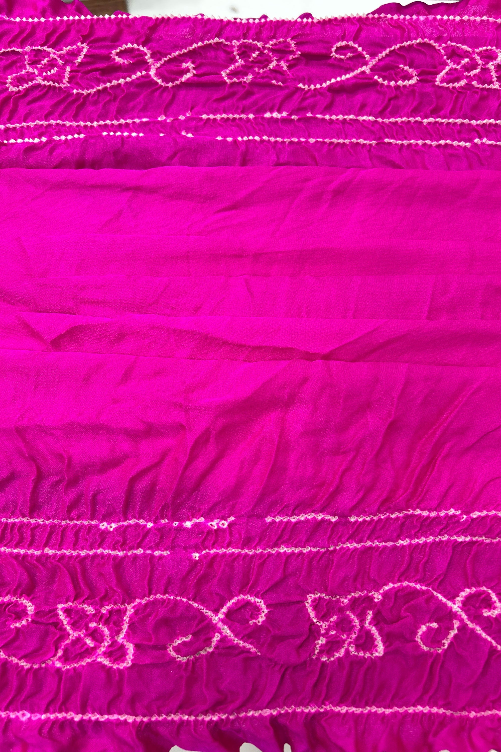 Pink Gajji Fancy Rai Bandhani Saree Sarees