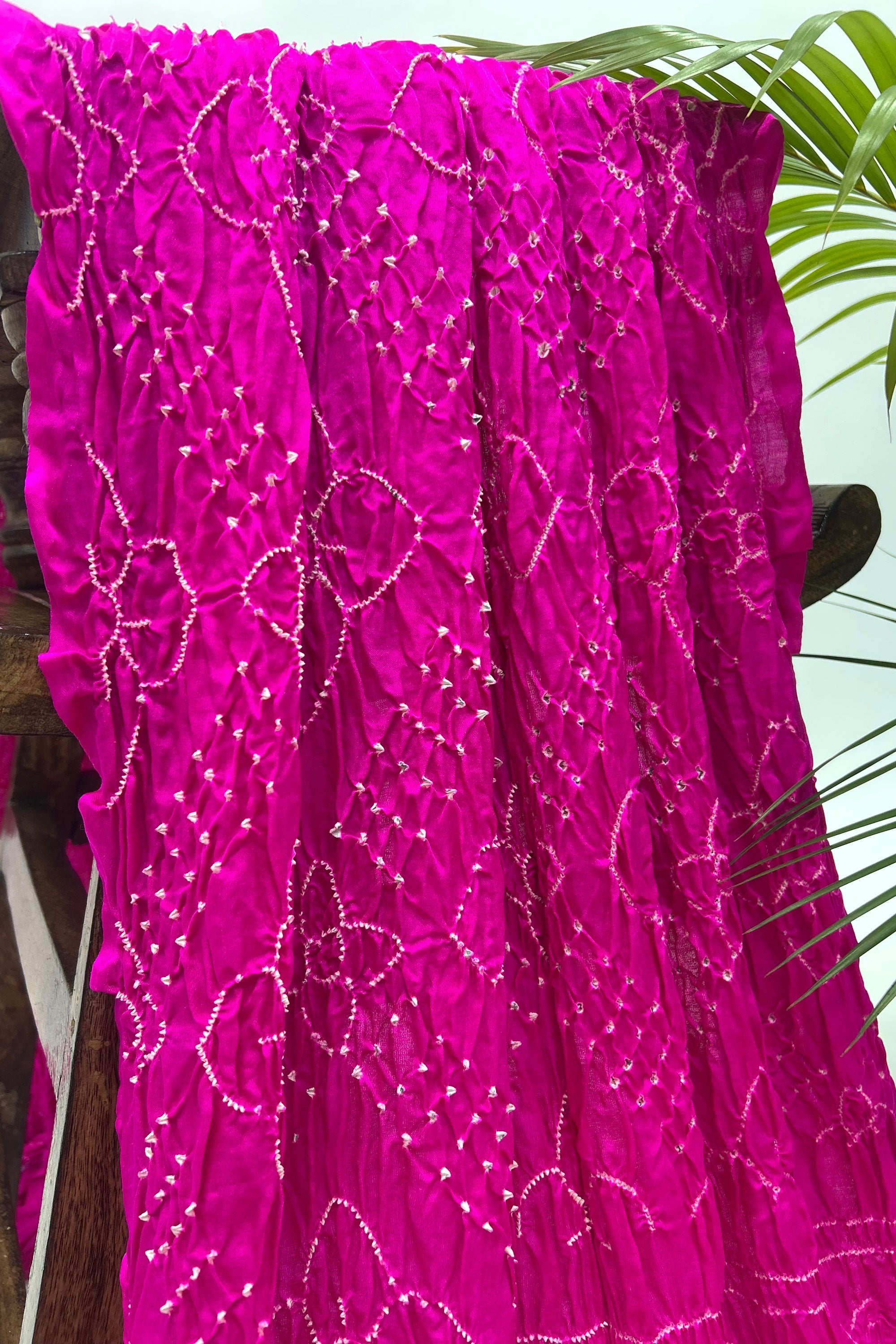 Pink Gajji Fancy Rai Bandhani Saree Sarees