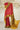 Red & Mustard Gajii Silk Katha work Bandhni Saree