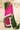 Pink And Green Gajji Silk BAndhani Designer Gala Saree With 3 Colour Dying