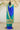 Rama And Blue Art Dupion Silk Bandhani Dress Material