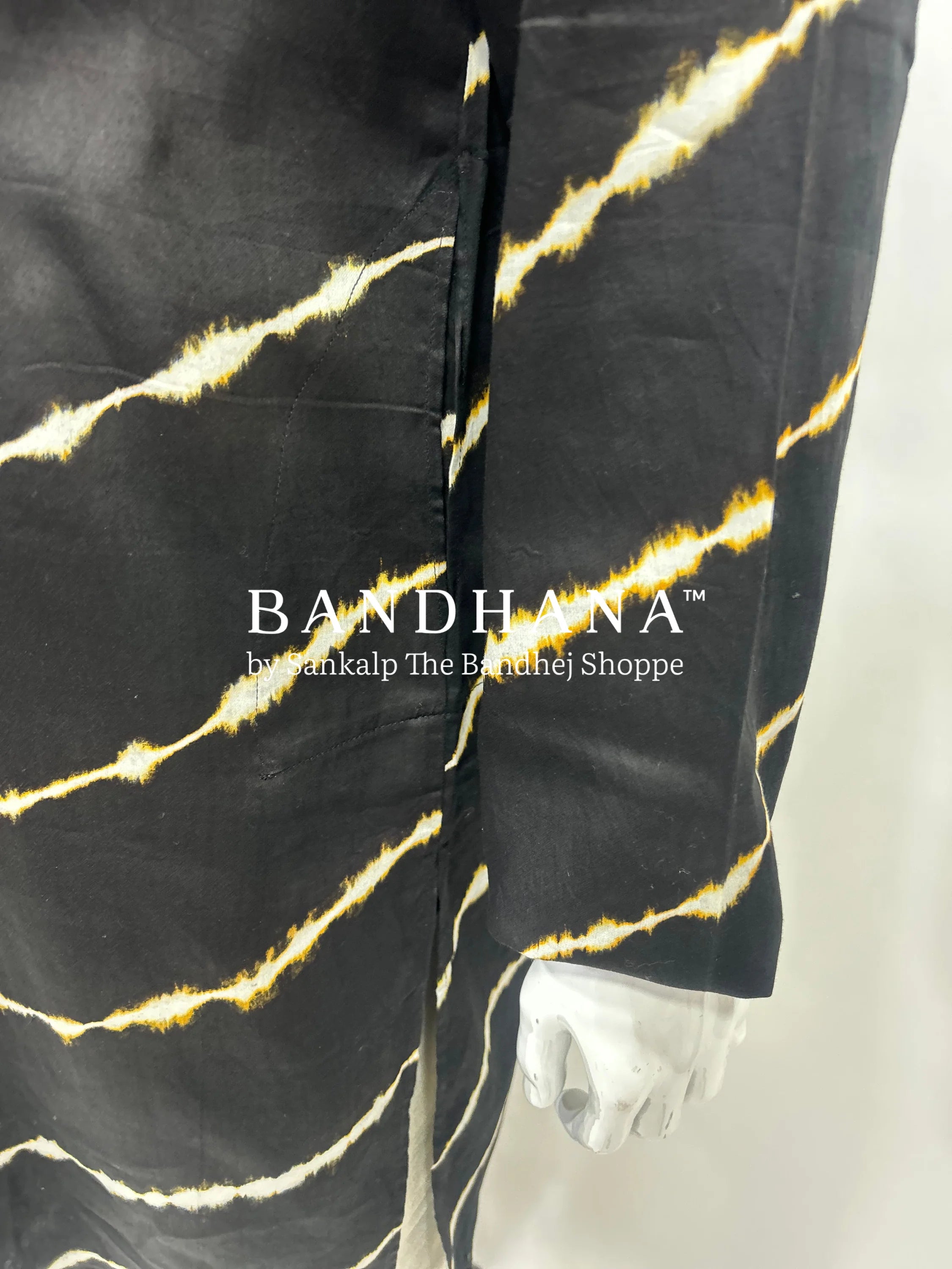 Black Cotton Satin Men’s Kurta