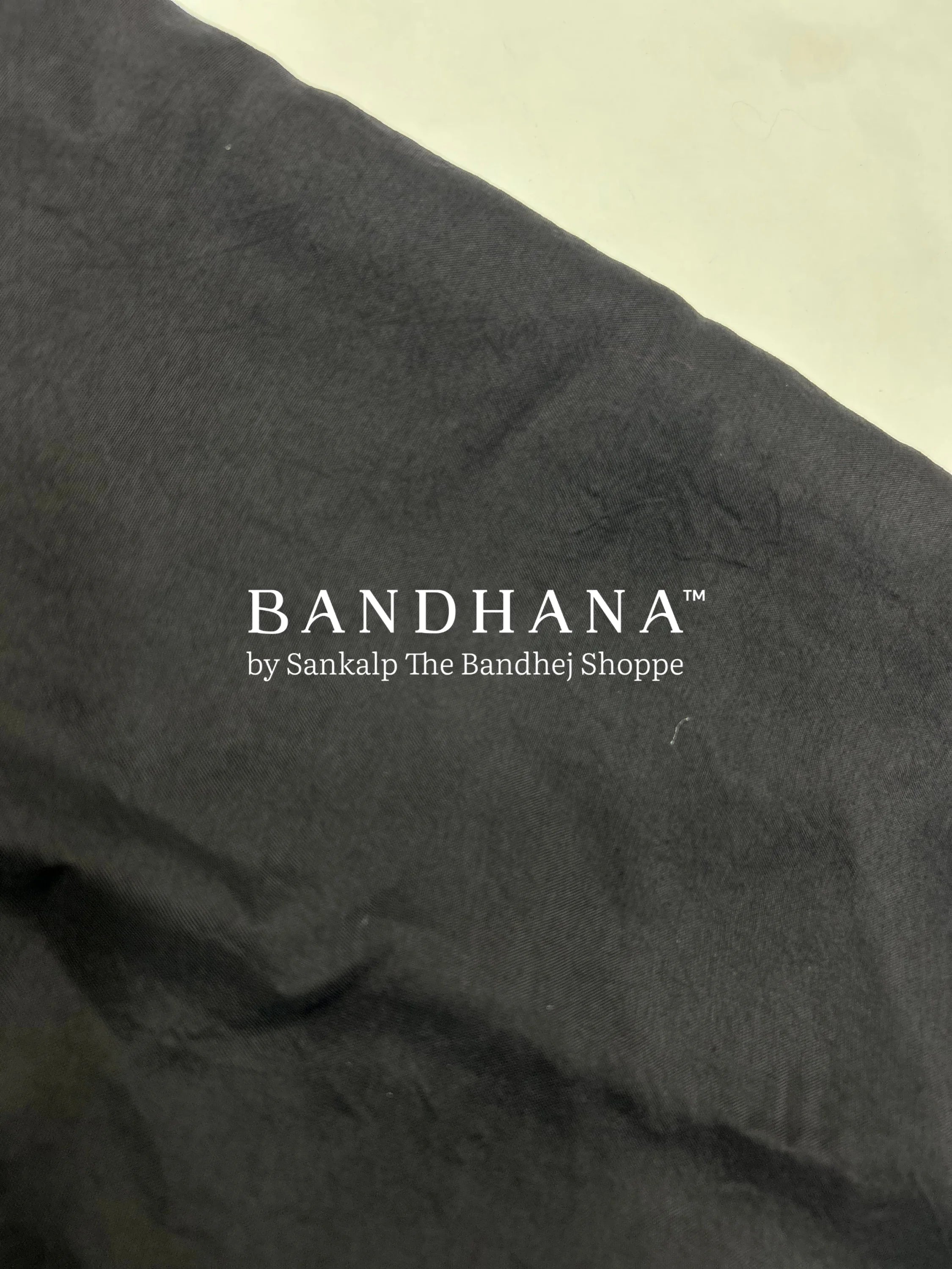 Black Dola Silk Bandhani Dress Material black / Dola Silk Dresses