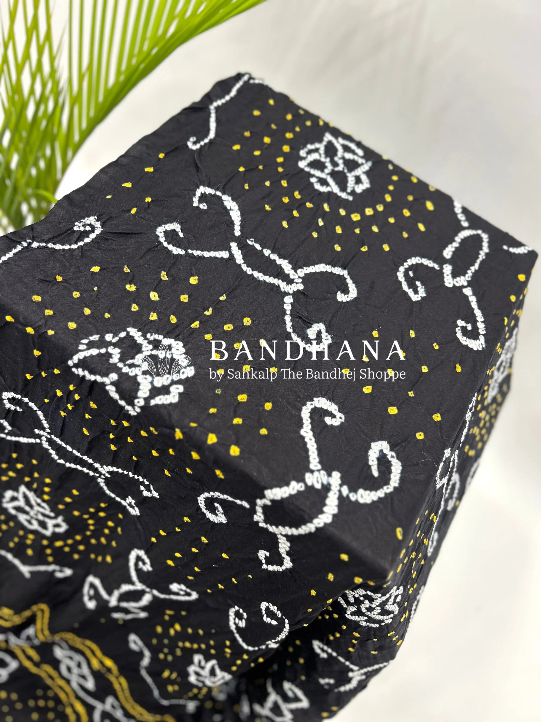 Black Gajji Fancy Bandhani Saree Sarees