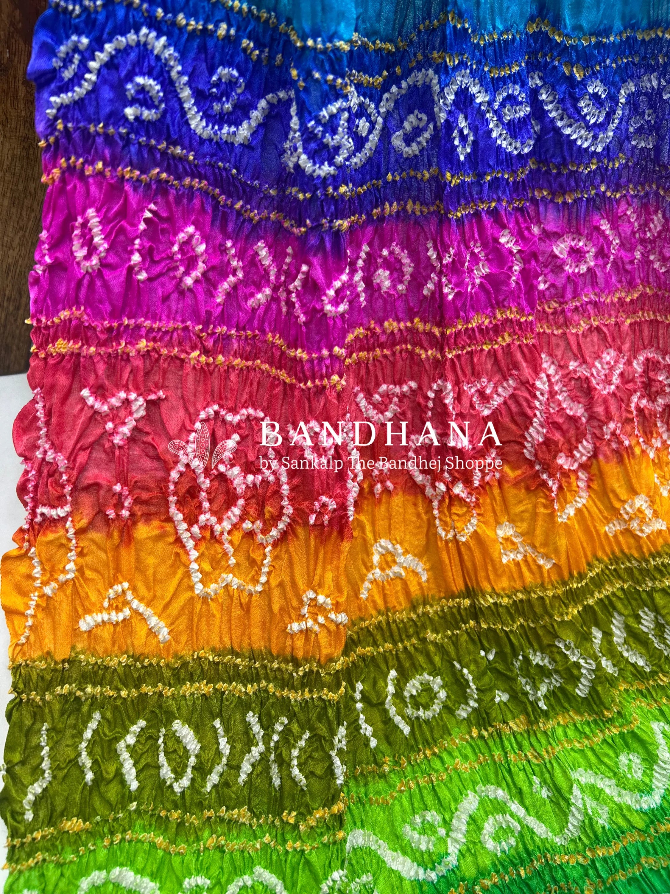 Black Multi Colour Palav Gajji Silk Single Dot Bandhani Saree Sarees