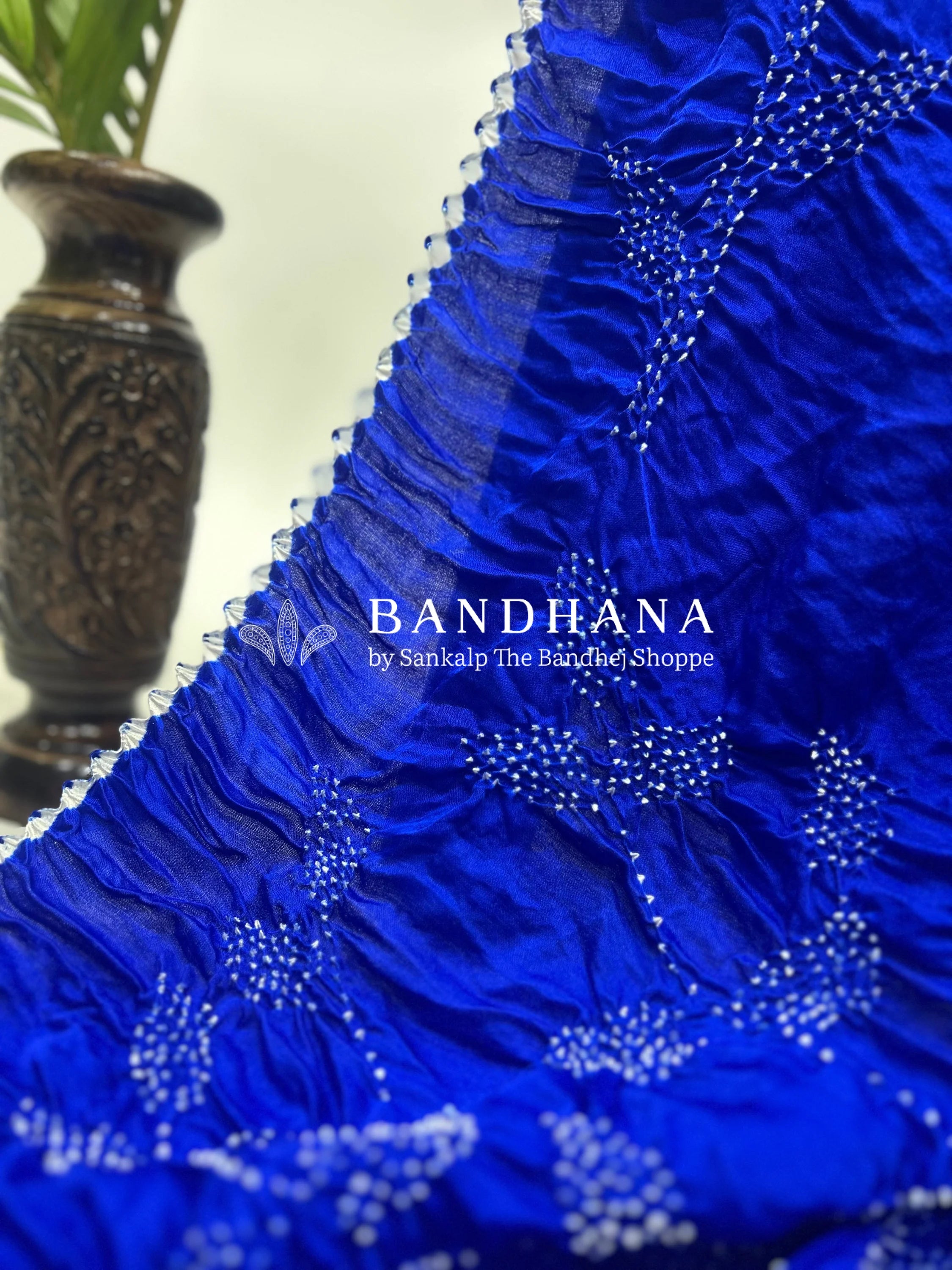 Blue Gajji Designer Bandhani Saree Sarees