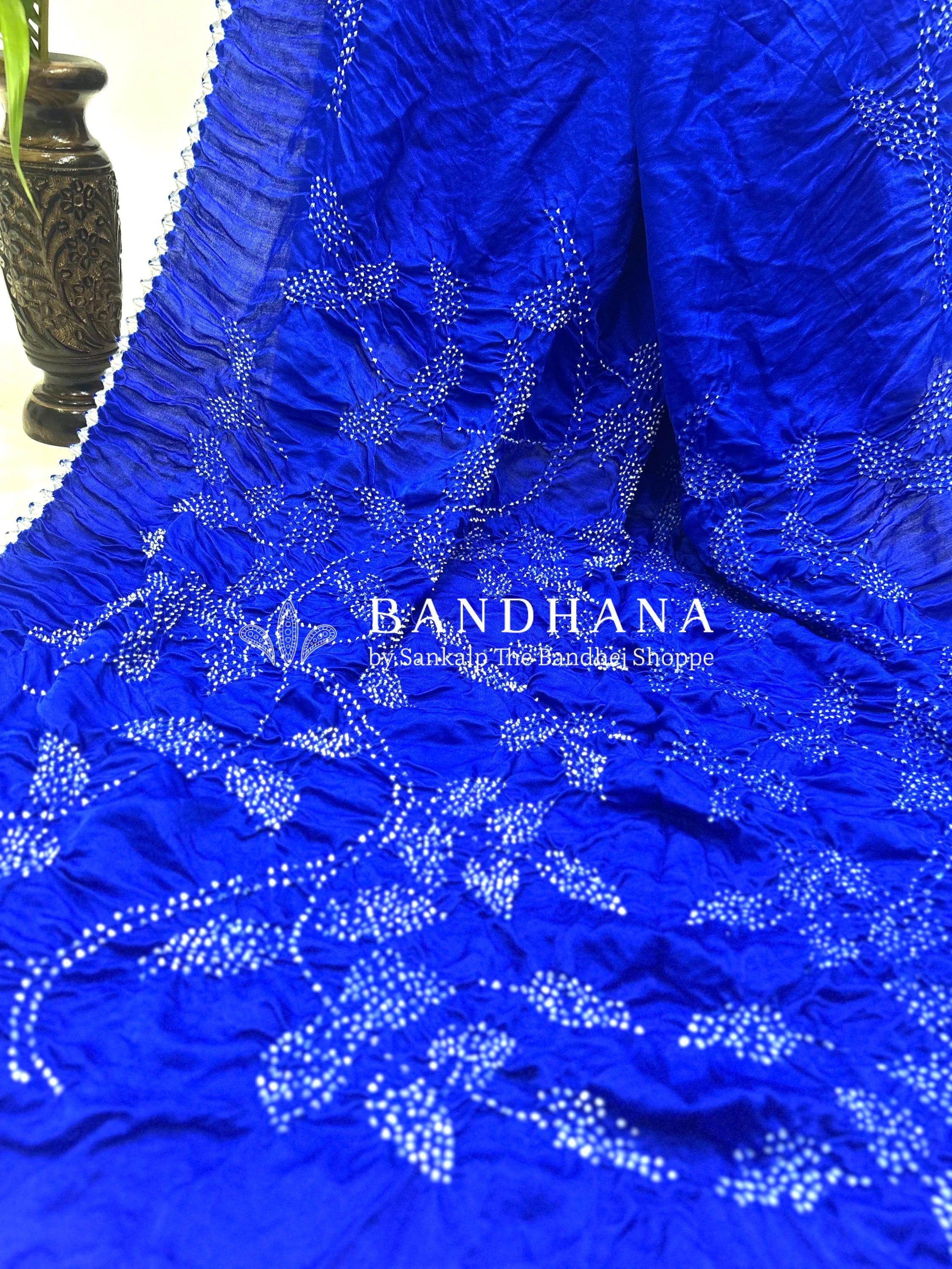 Blue Gajji Designer Bandhani Saree Sarees