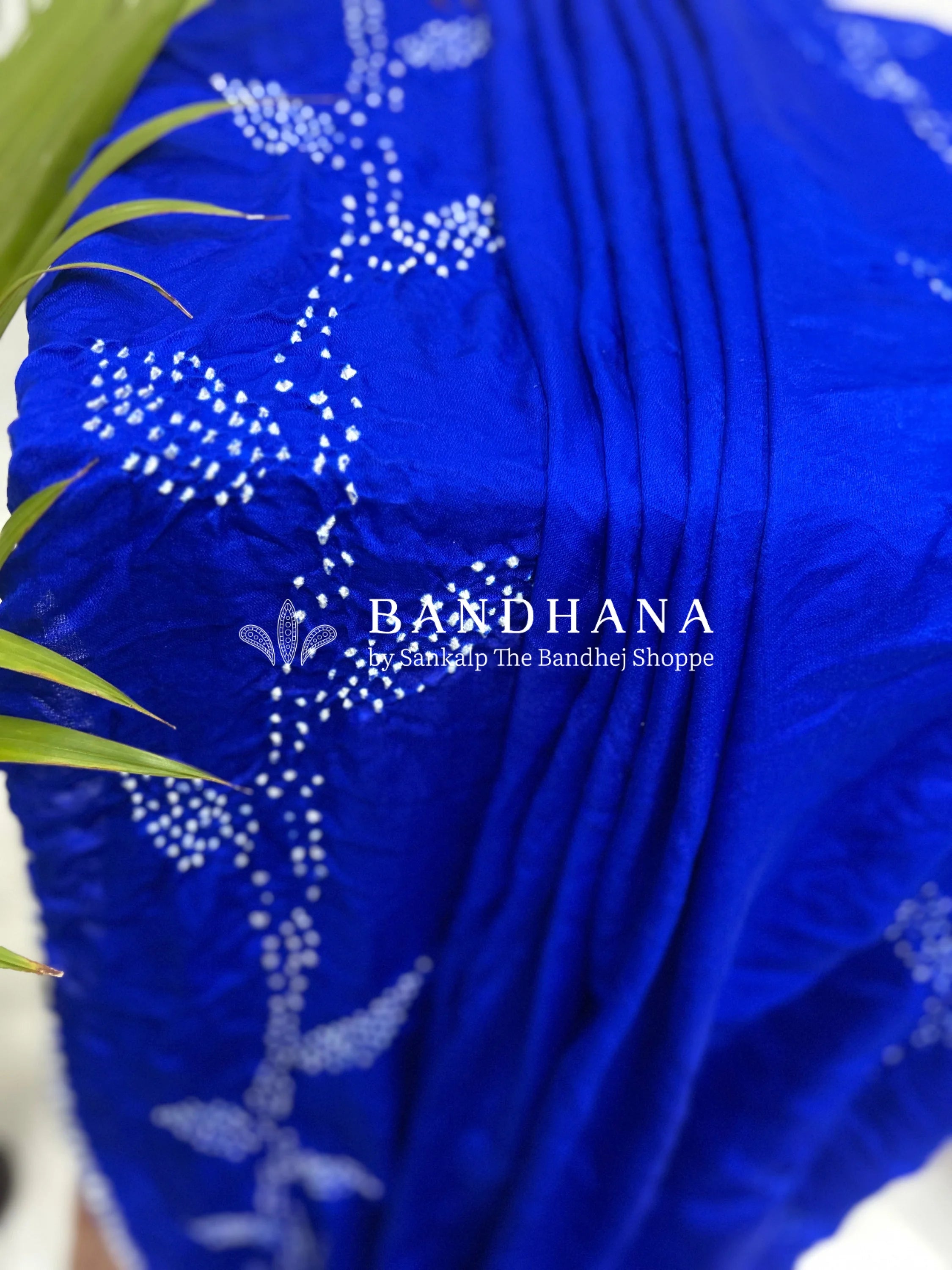 Blue Gajji Designer Bandhani Saree Sarees