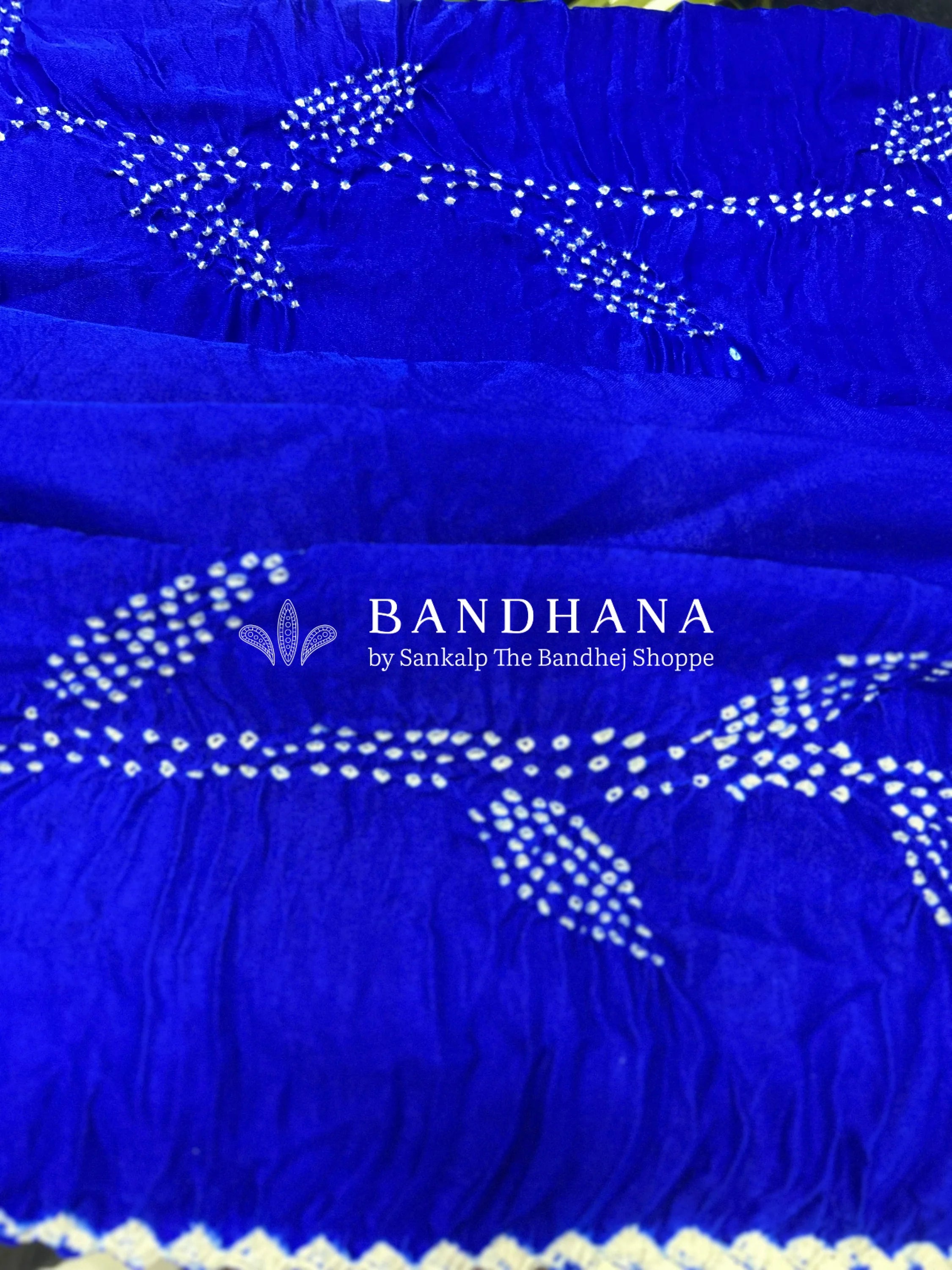Blue Gajji Designer Bandhani Saree Sarees