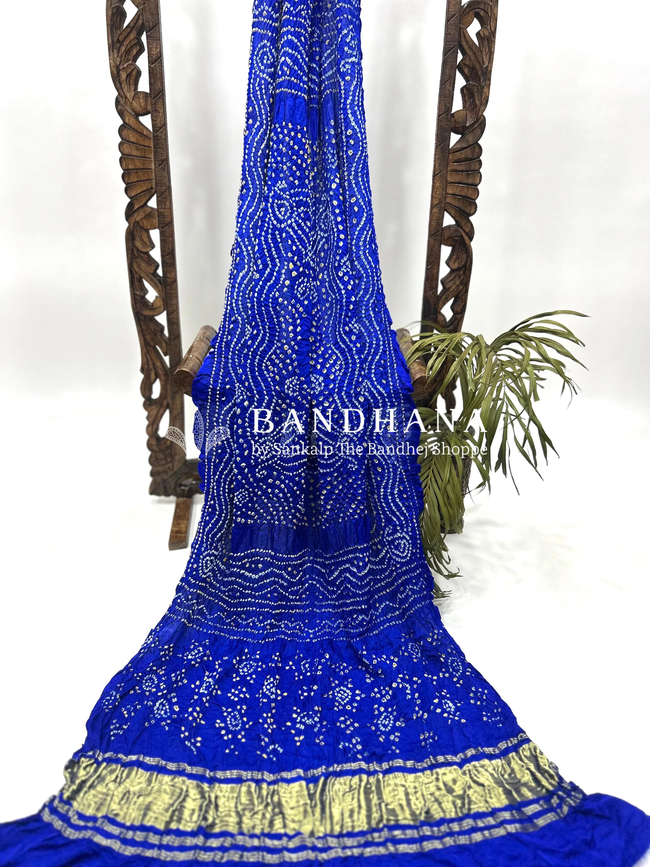 Blue Gajji Silk Chandrakani Dupatta Dupattas