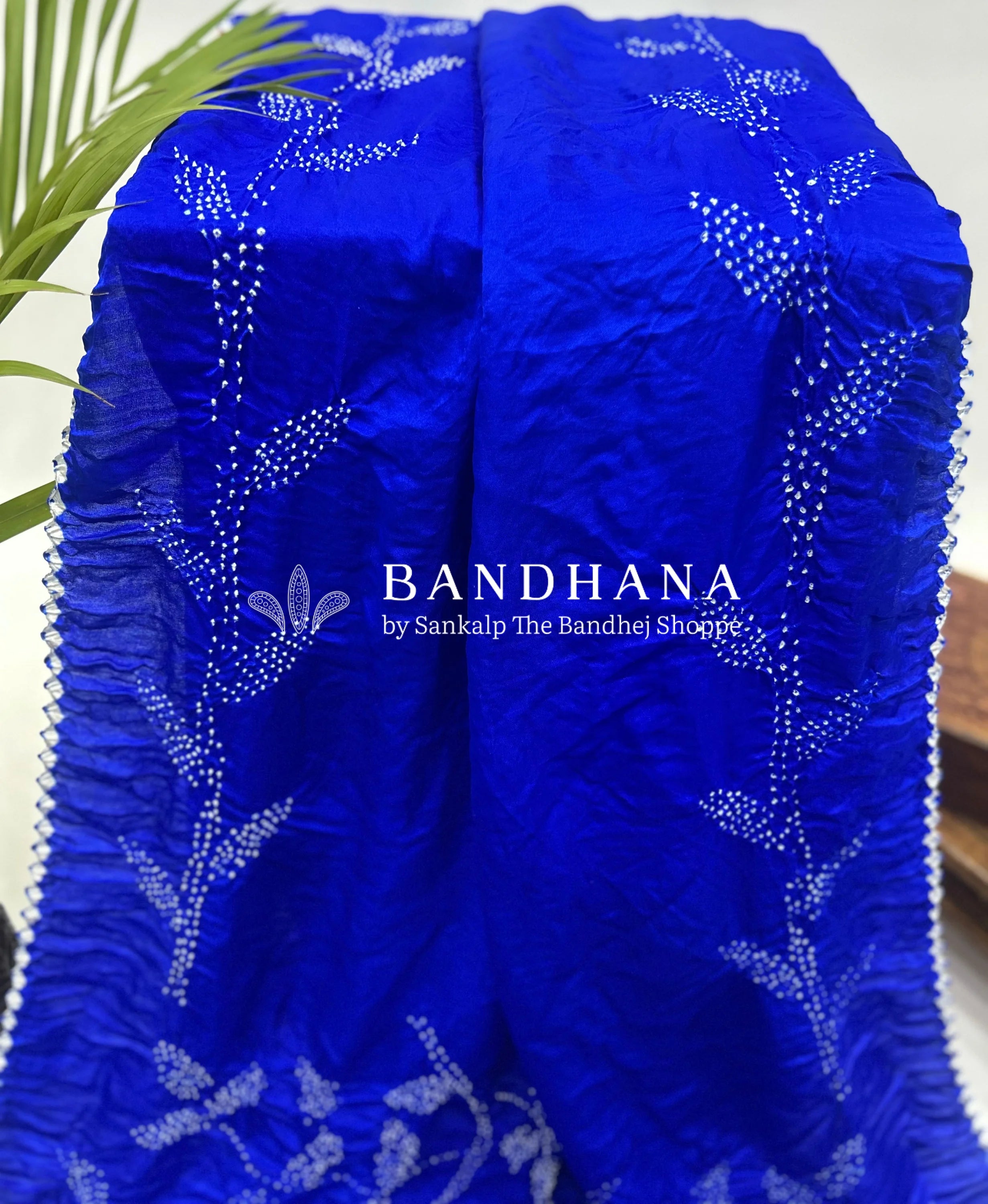 Blue Gajji Gala Bandhani Saree Sarees