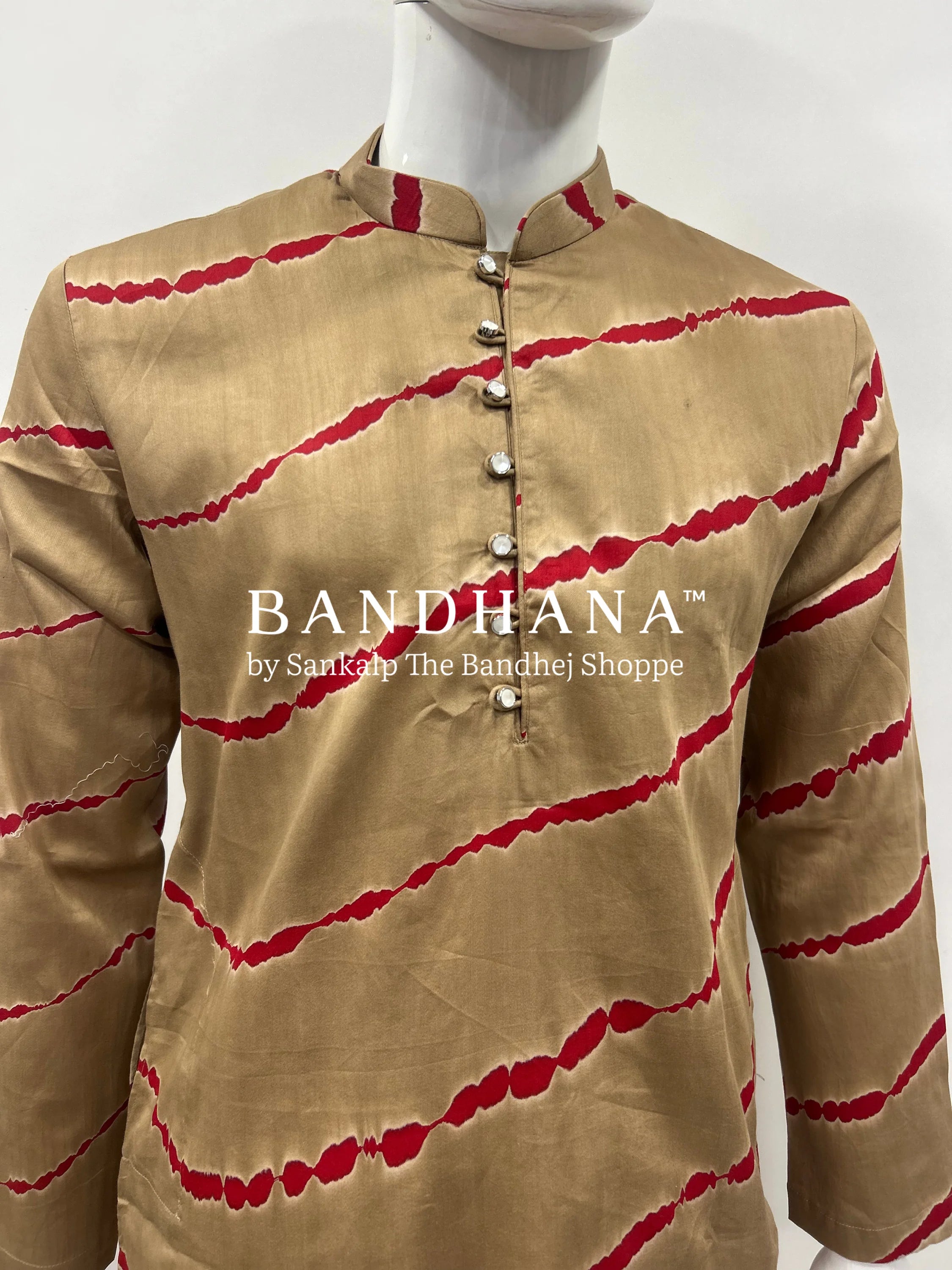 Chickoo Cotton Satin Men’s Kurta