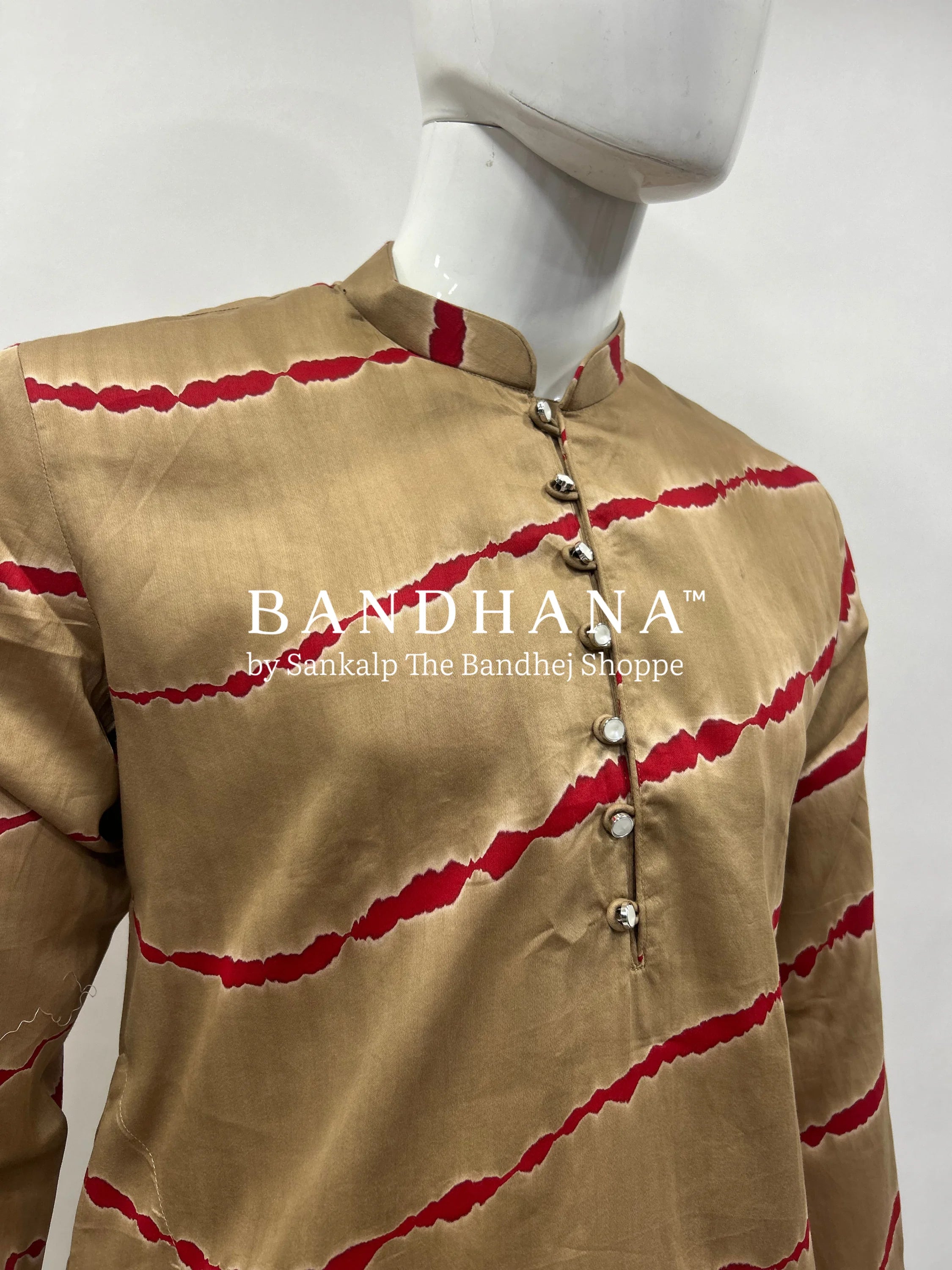 Chickoo Cotton Satin Men’s Kurta