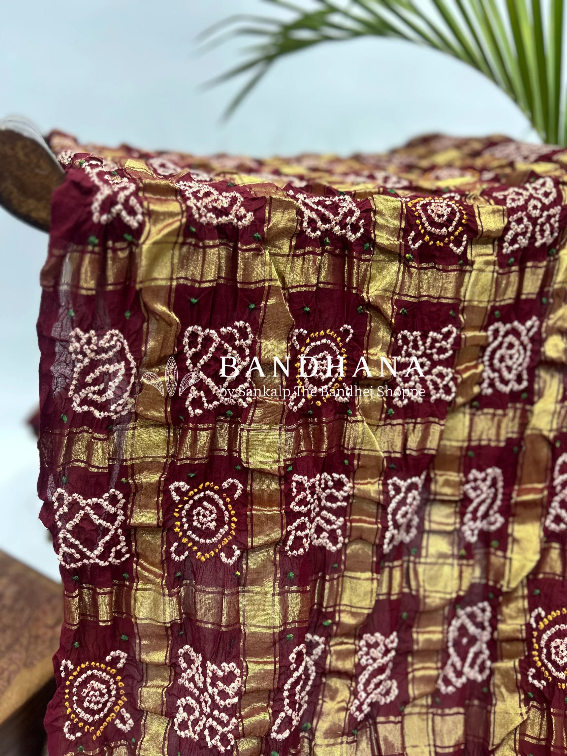 Cotton Tradtional Gharchola Maroon Saree Sarees