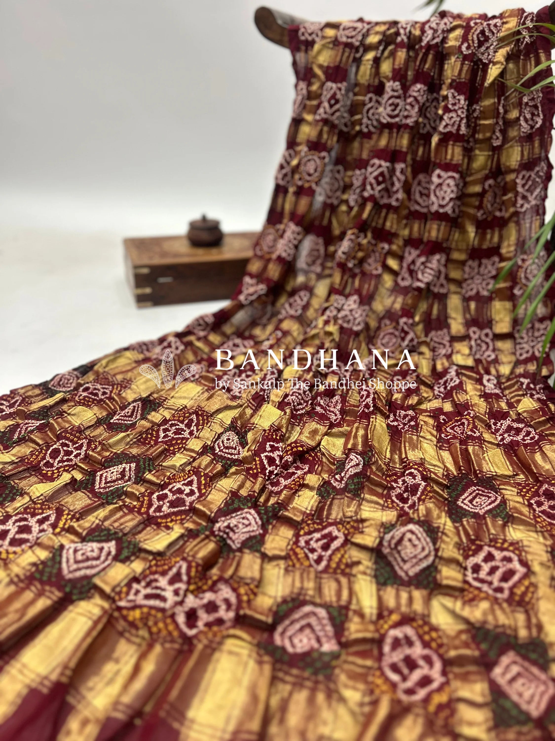 Cotton Tradtional Gharchola Maroon Saree Sarees