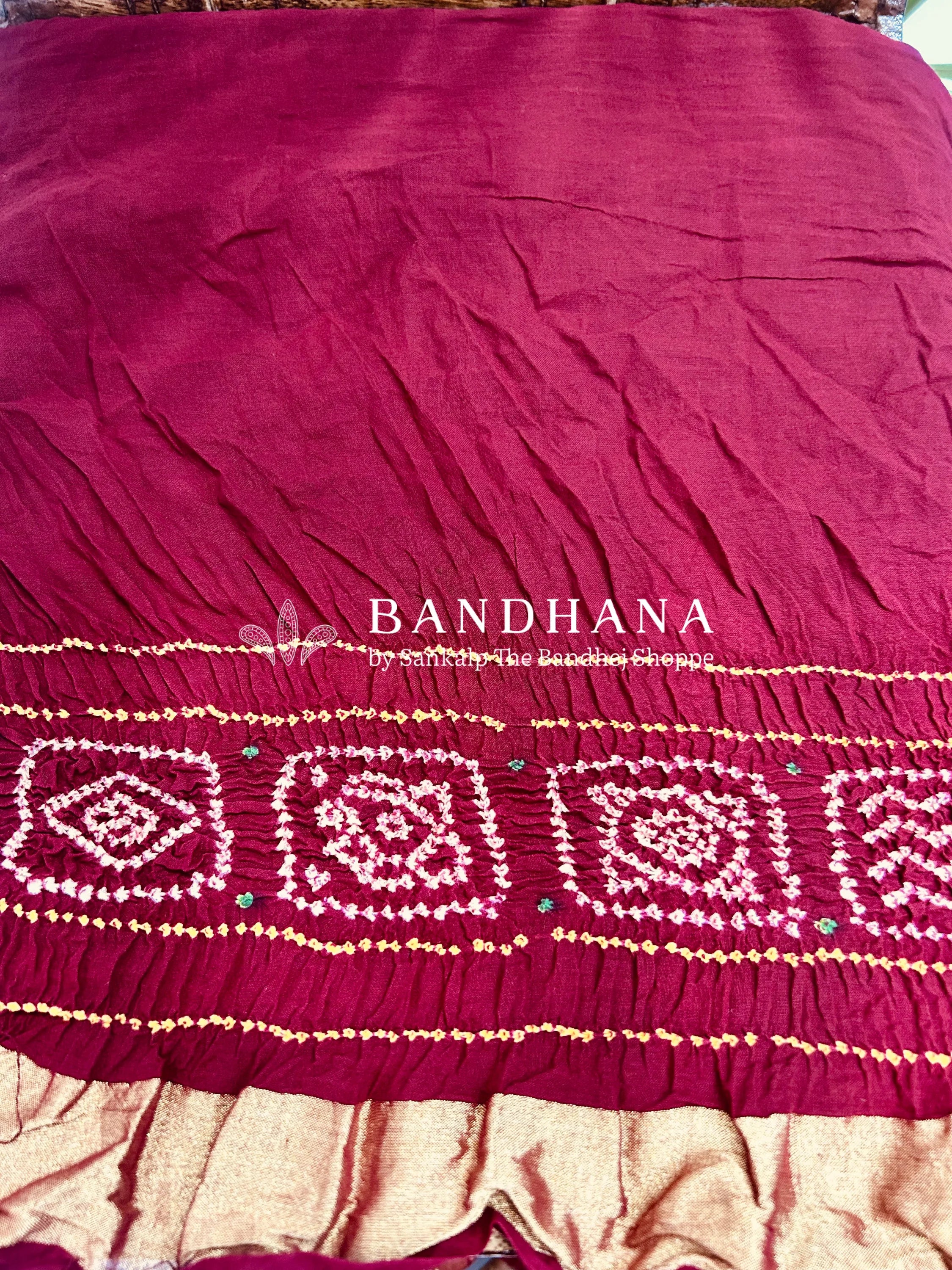 Cotton Tradtional Gharchola Maroon Saree Sarees
