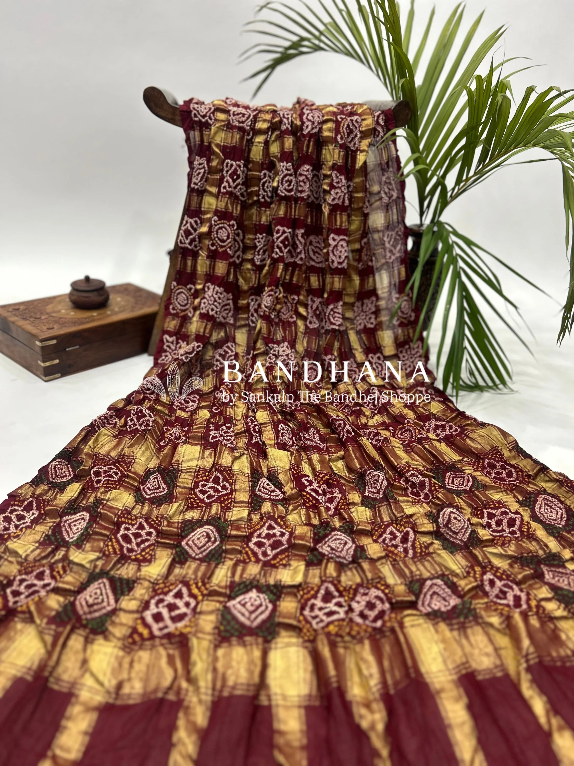 Cotton Tradtional Gharchola Maroon Saree Sarees