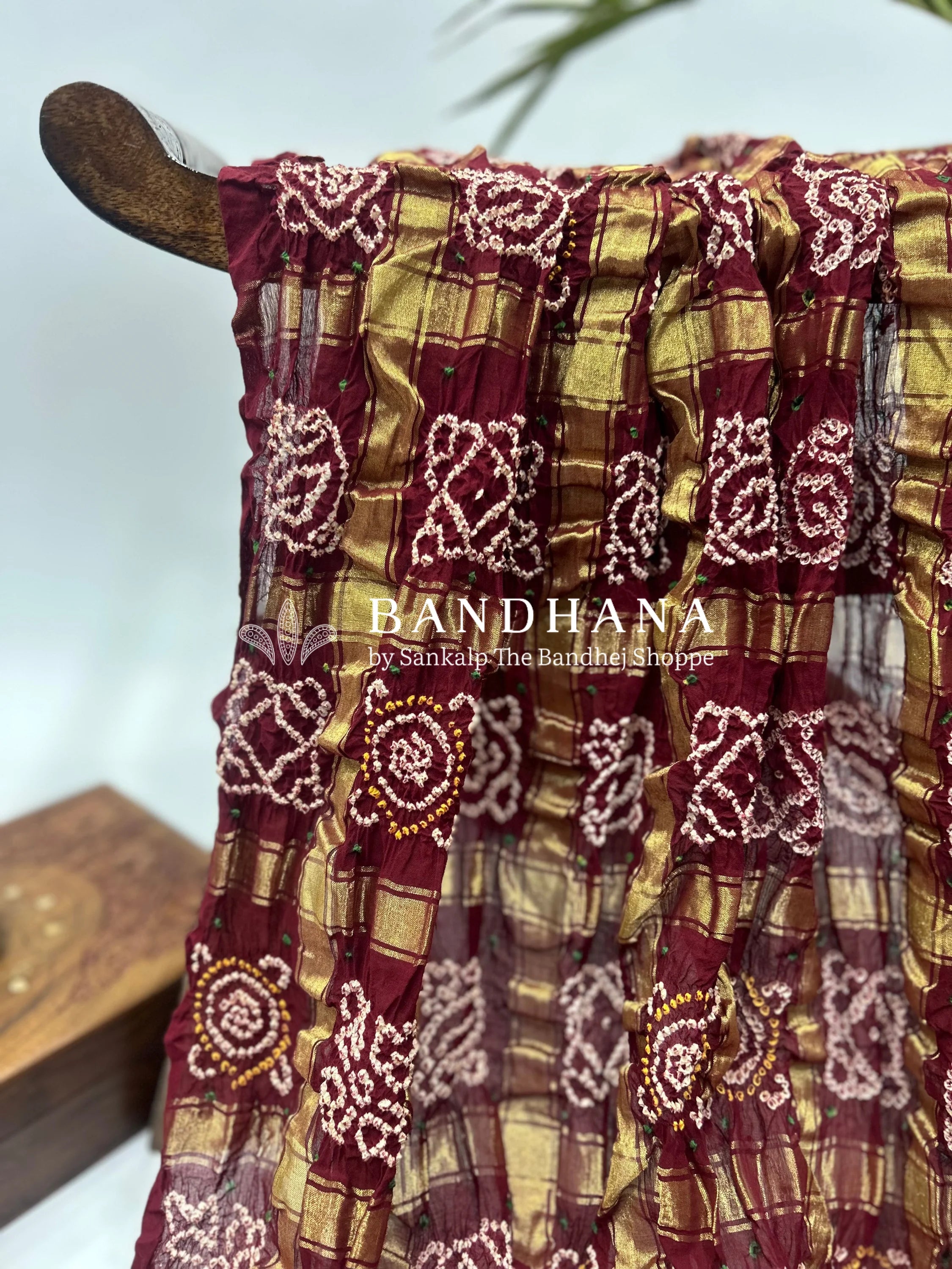 Cotton Tradtional Gharchola Maroon Saree Sarees