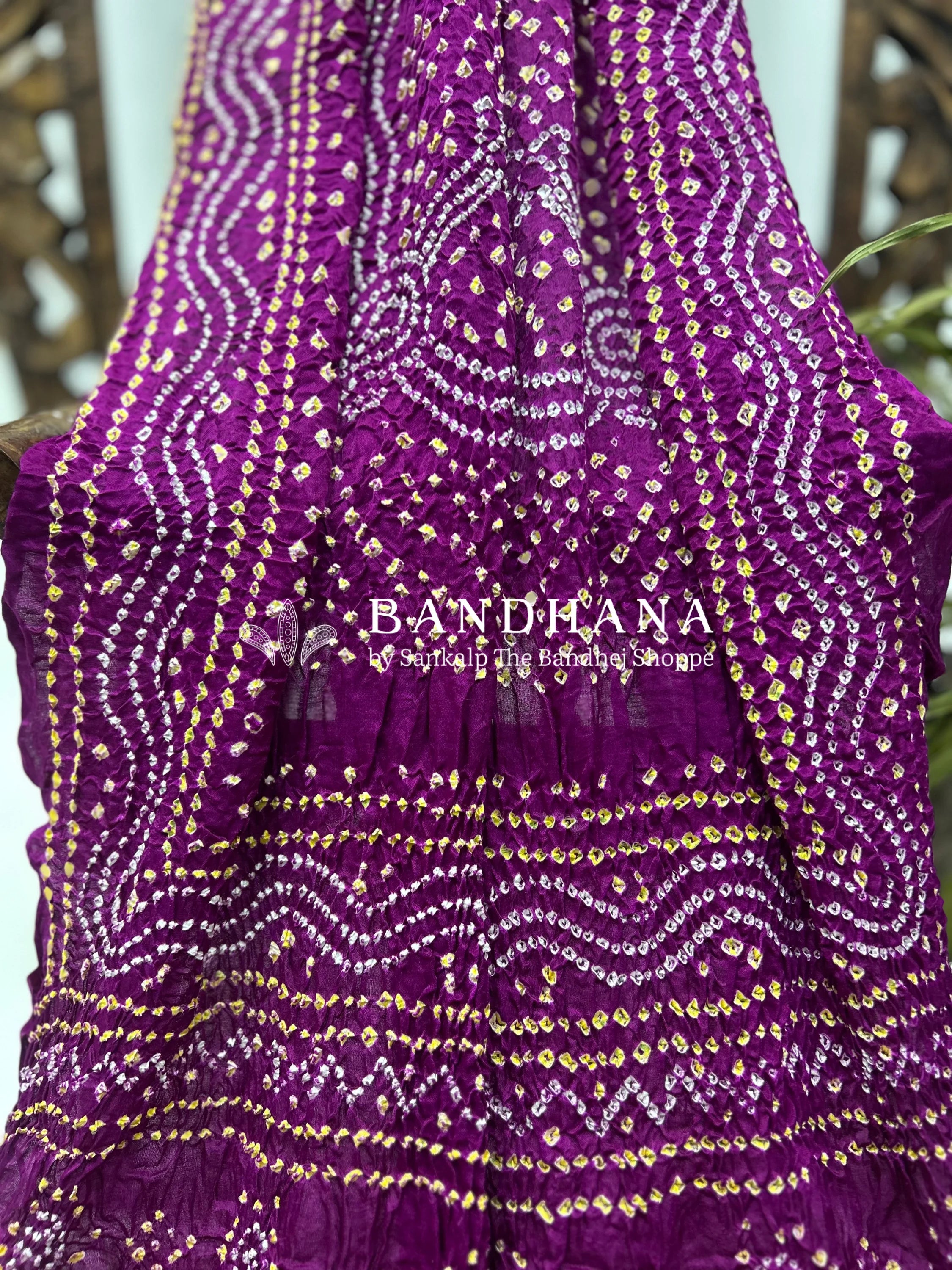 Dark Purple Gajji Silk Chandrakani Dupatta Dupattas