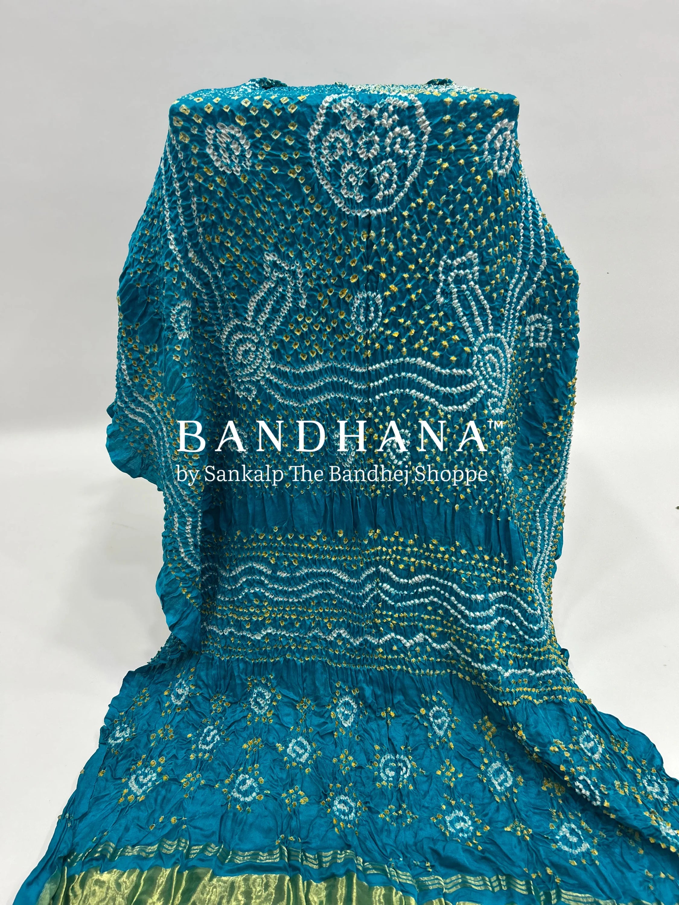 Firozy Gajji Silk Chandrakani Dupatta dodgerblue / Gajji Silk Dupattas