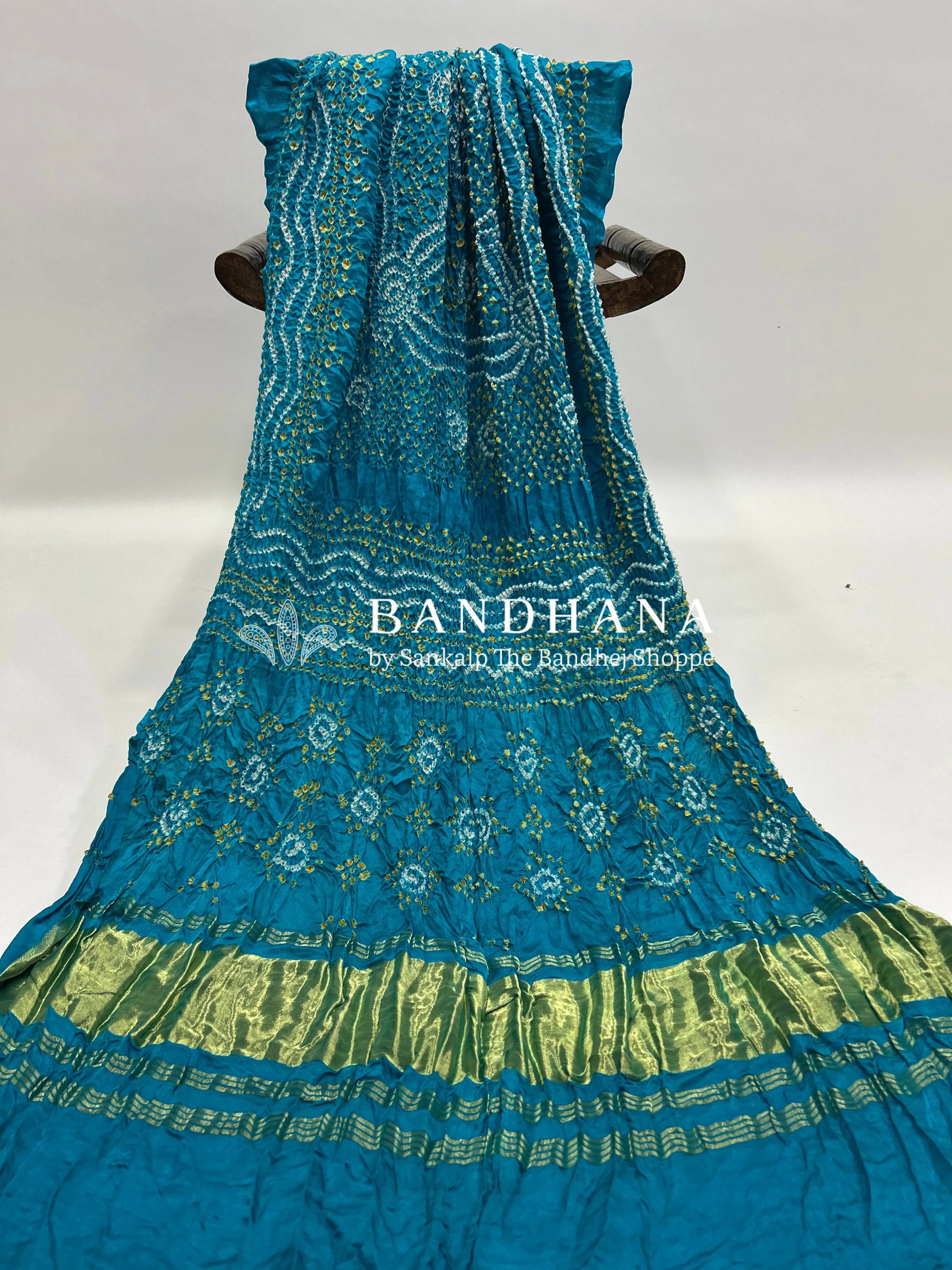 Firozy Gajji Silk Chandrakani Dupatta dodgerblue / Gajji Silk Dupattas