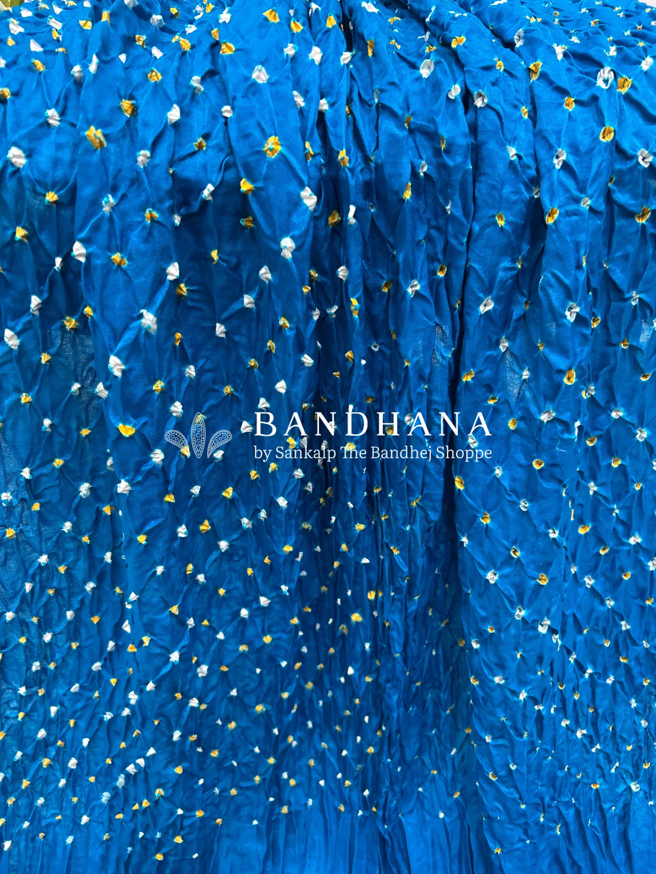 Firozy Gajji Silk Single Dot Bandhani Saree Sarees