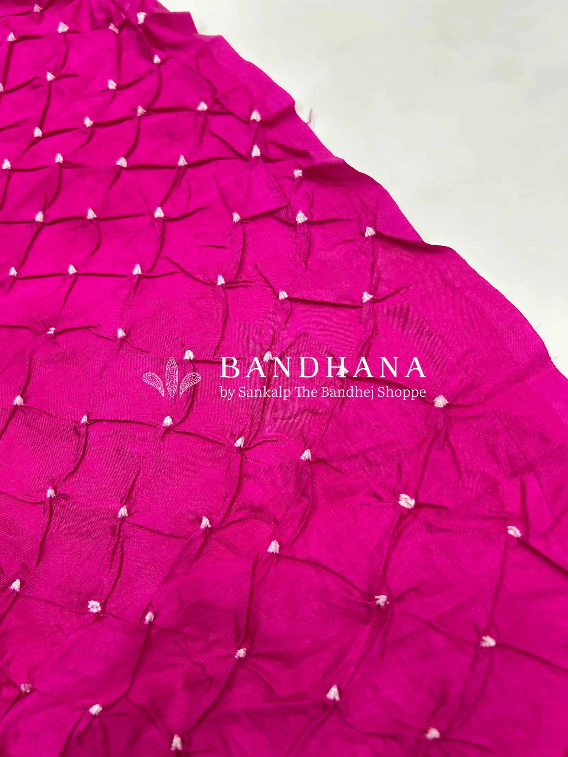 Gaajar & Rani Art Dupion Butta Bandhani Dress Material magenta / Art Silk Dresses