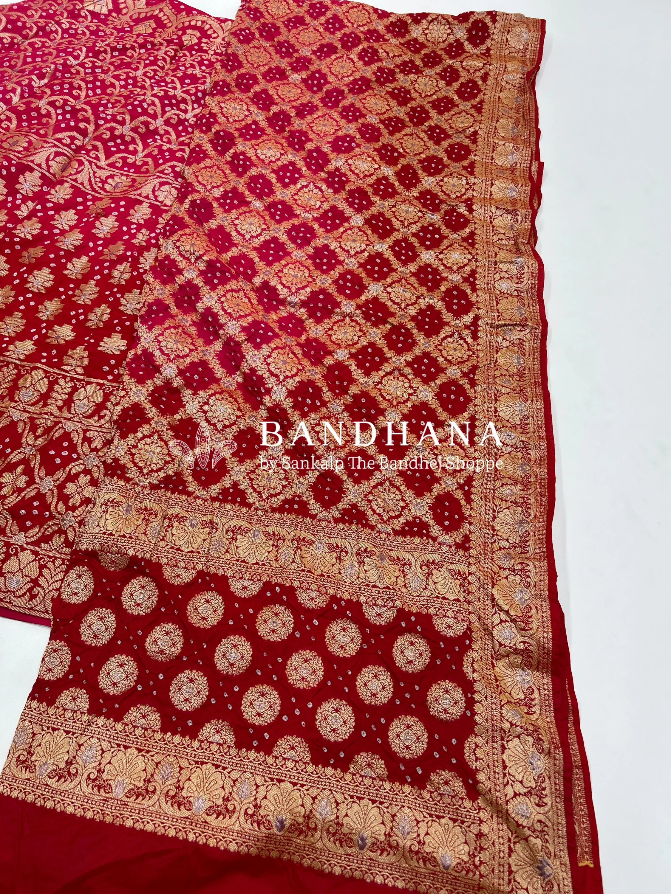 Gajari-Red Art Dupion Silk Chaniya Choli Material red / Art Silk Lehengas