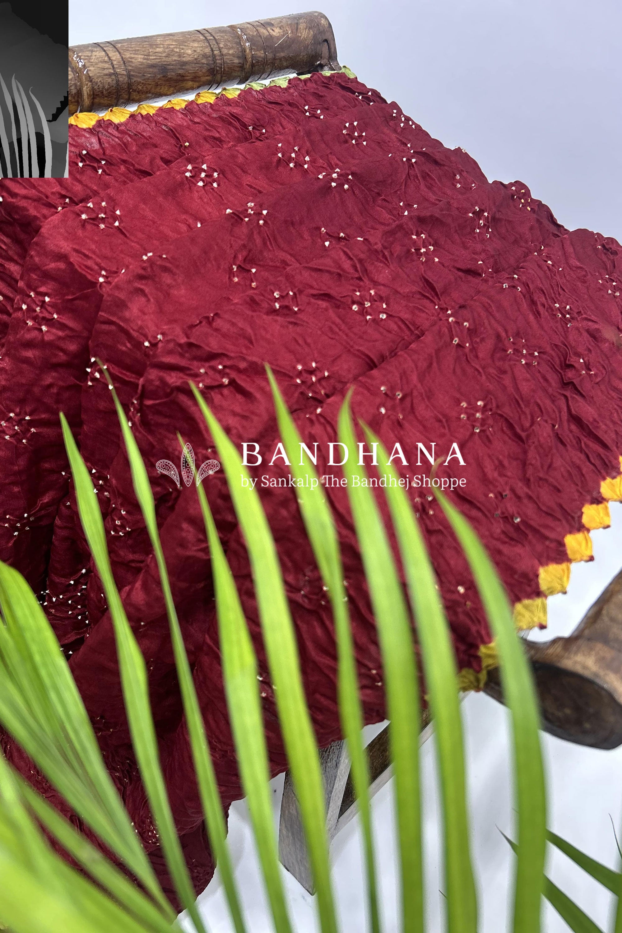 Mutli Maroon Gajji Silk Bhati Designer Bandhani Saree Sarees