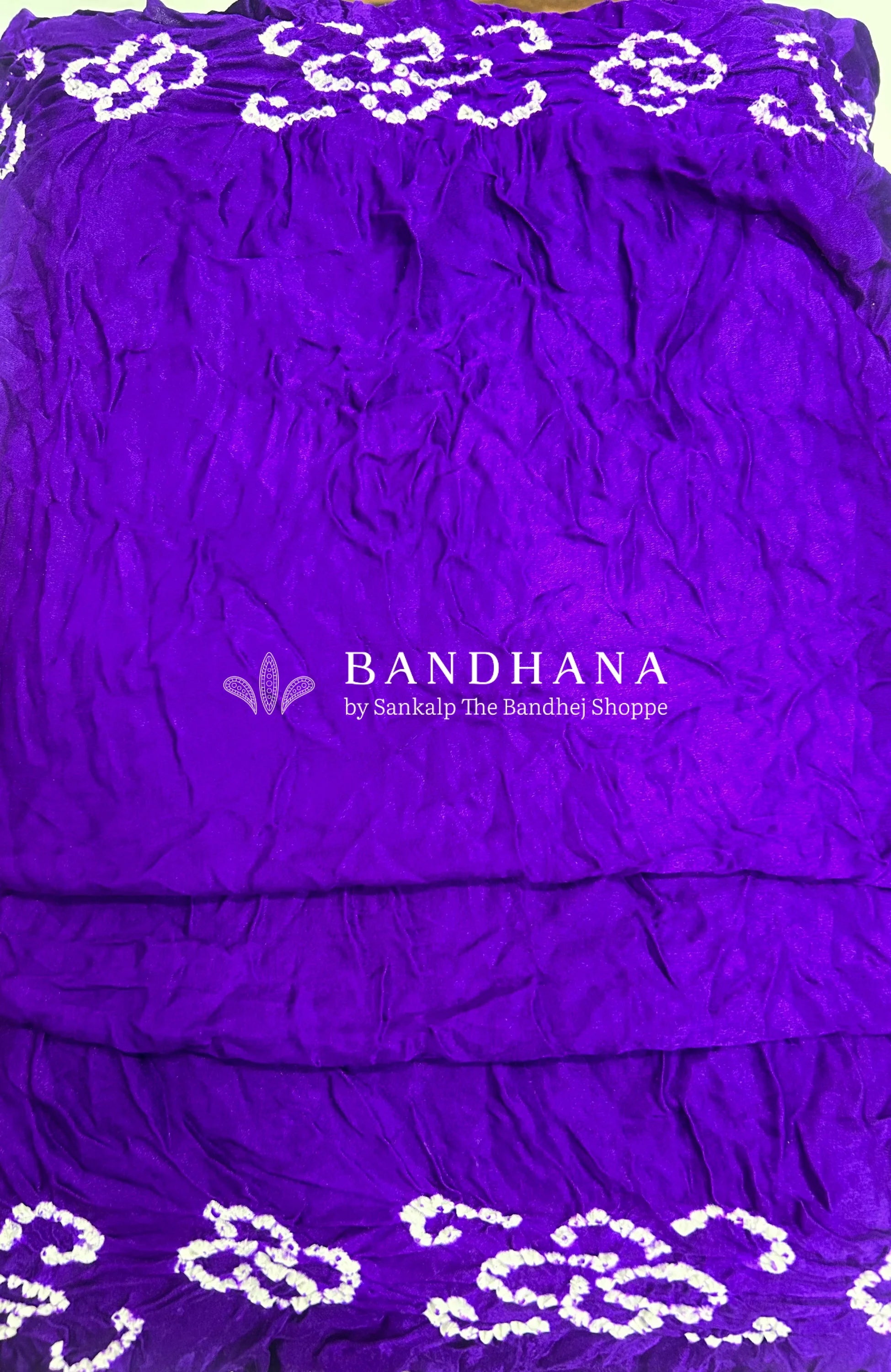 Gajji Silk Single Dot Bandhani Purple Saree Sarees