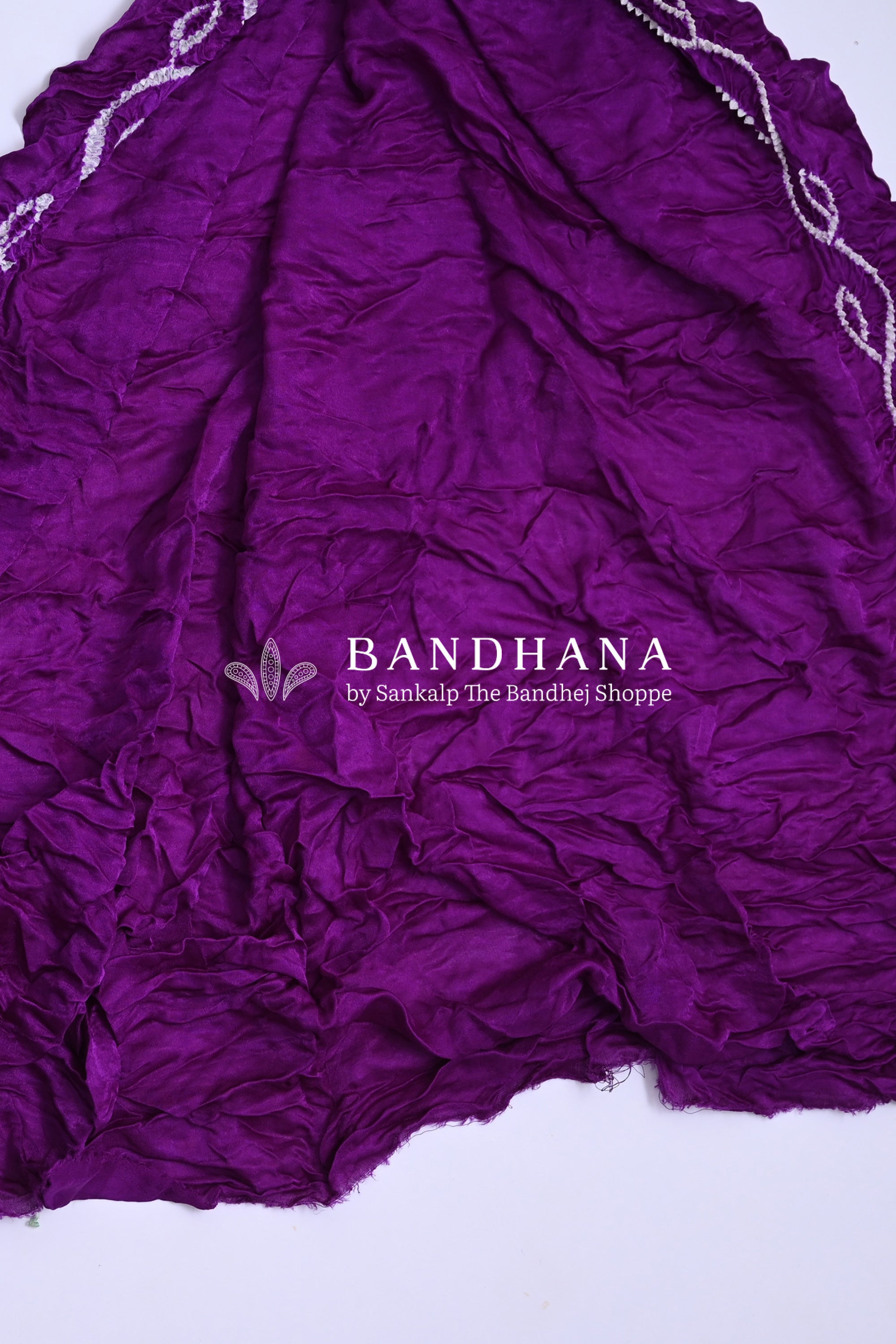 Gajji Silk Single Dot Bandhani Saree In Purple Color Sarees
