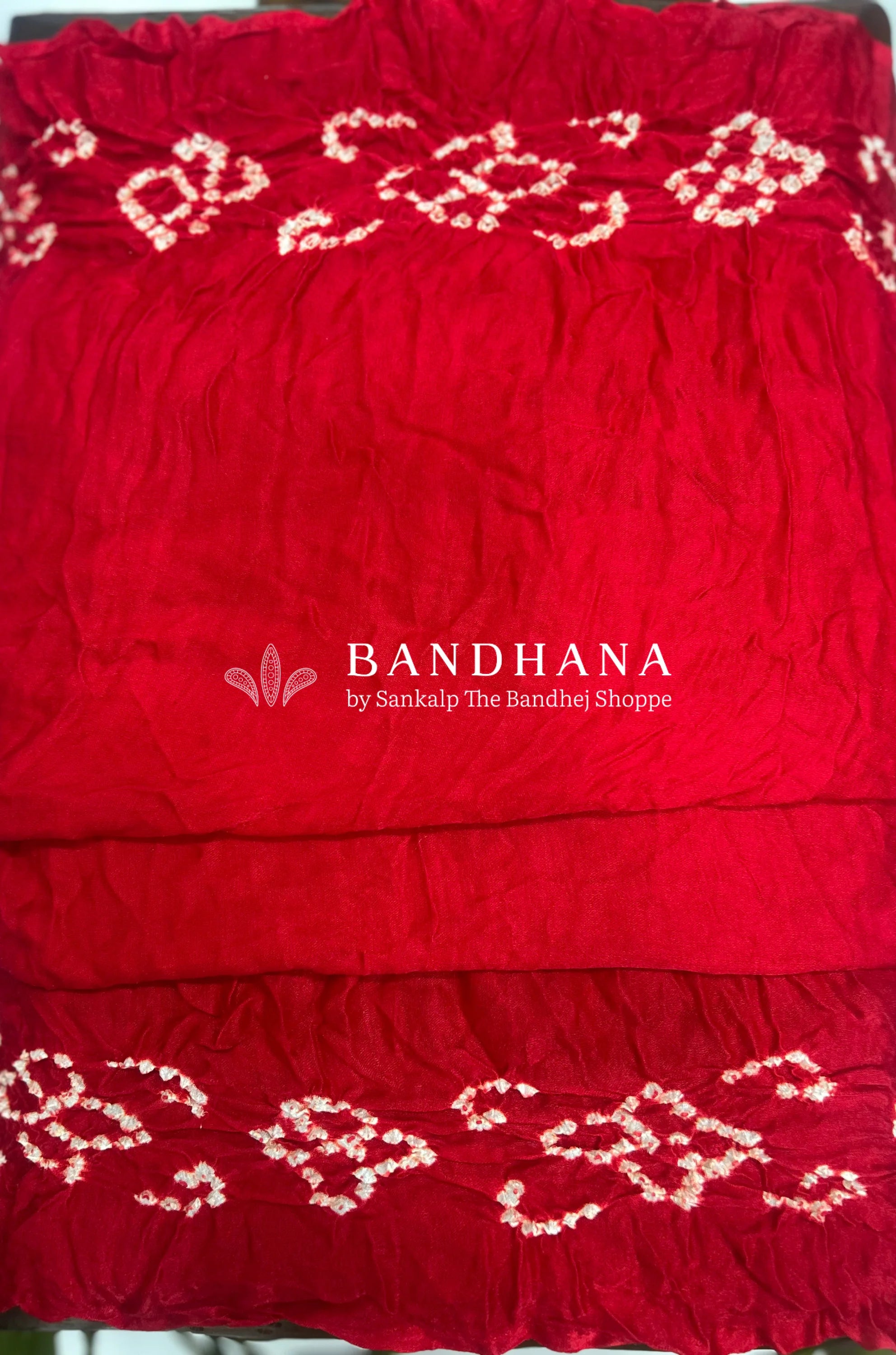 Gajji Silk Single Dot Bandhani Saree In Red Color Sarees