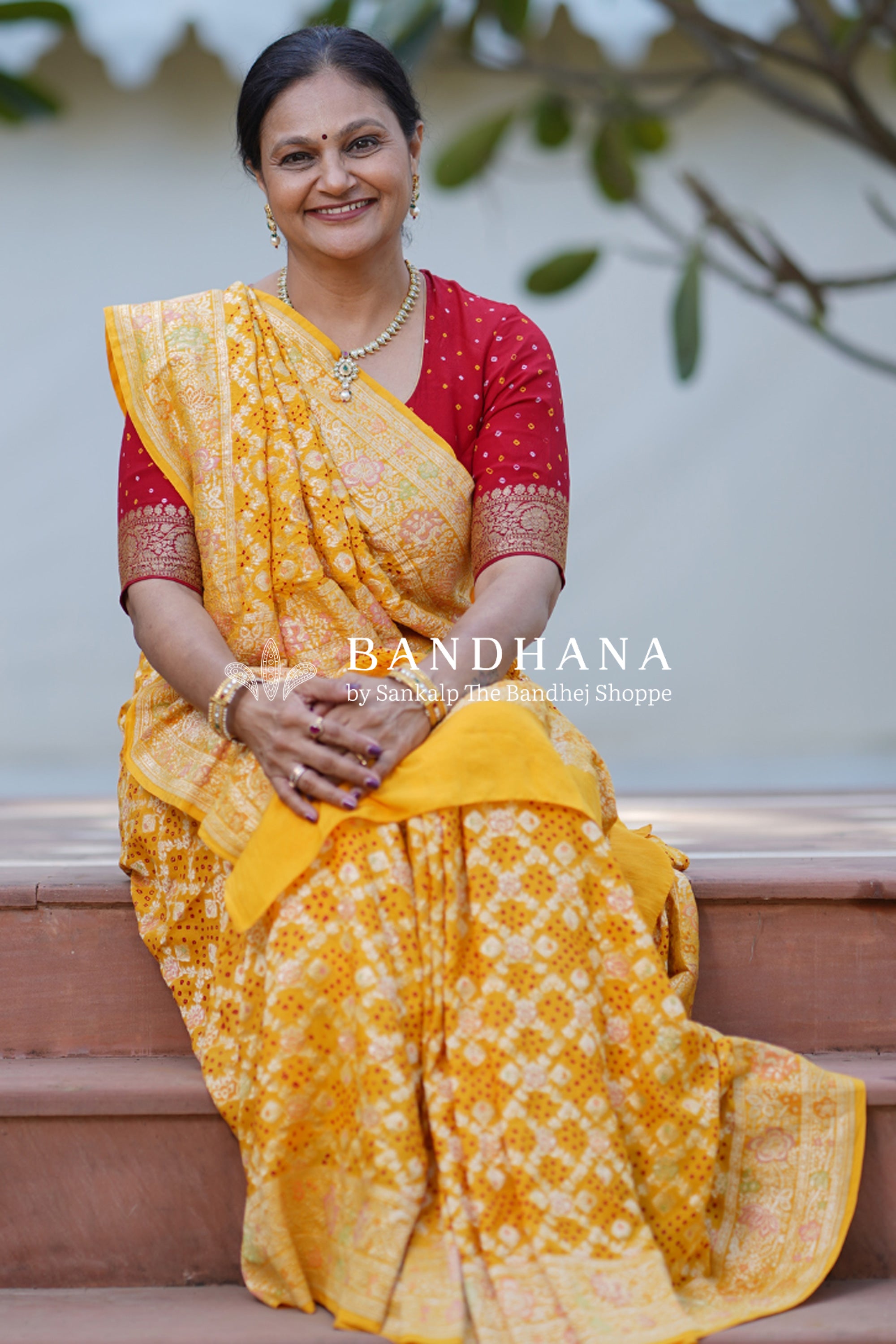 Georgette Banarasi Meenakari Handloom Saree In Yellow Sarees