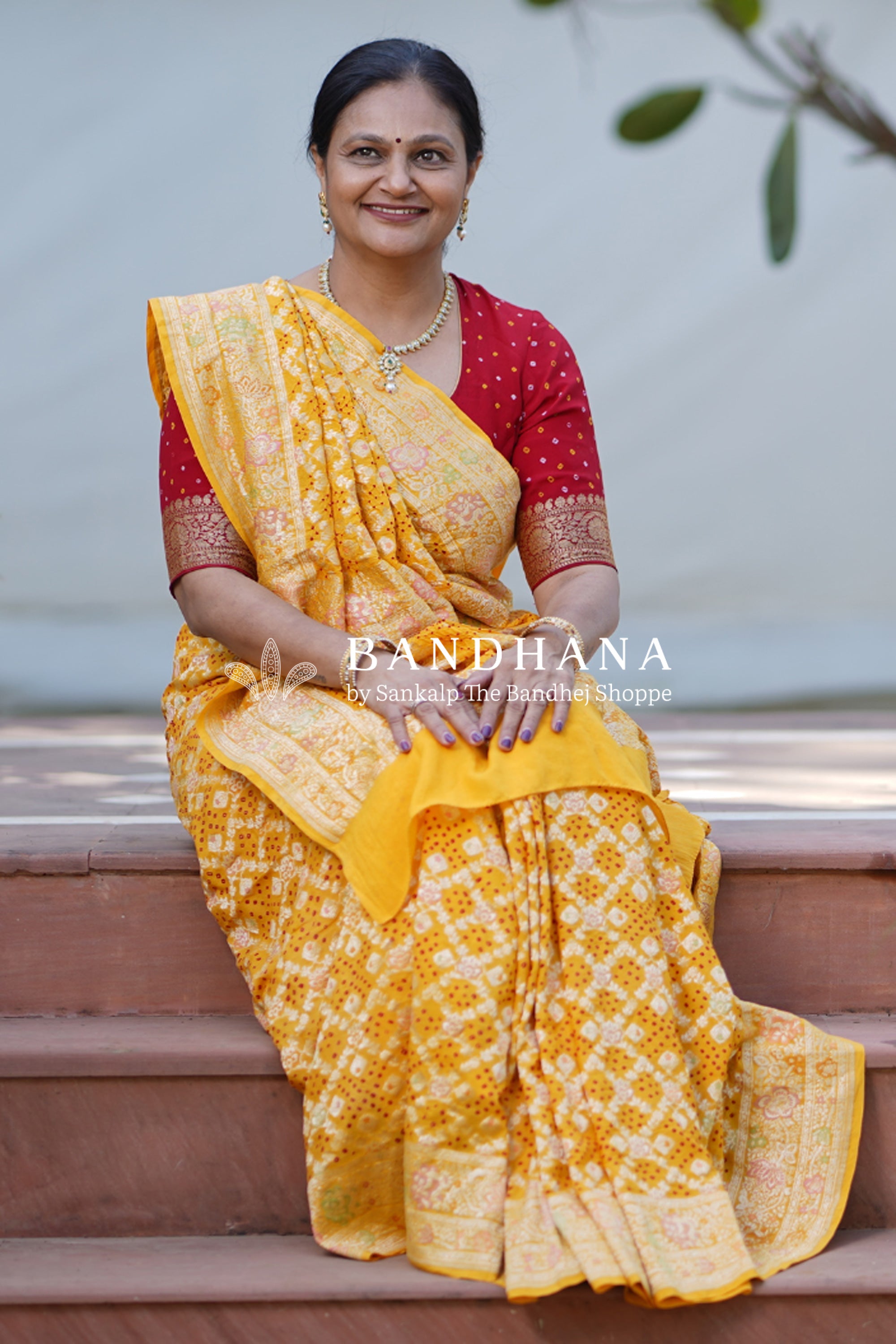 Georgette Banarasi Meenakari Handloom Saree In Yellow Sarees