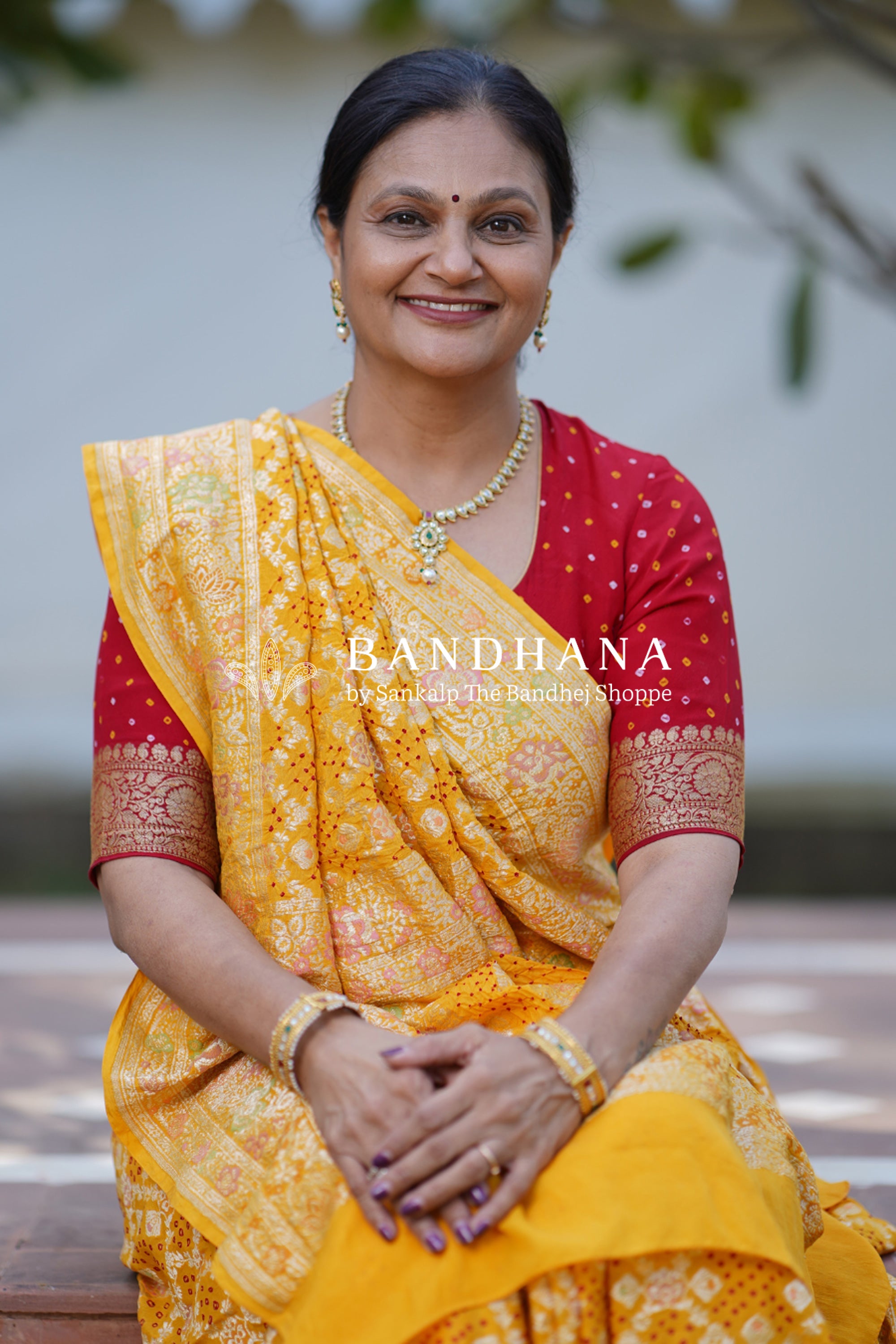 Georgette Banarasi Meenakari Handloom Saree In Yellow Sarees