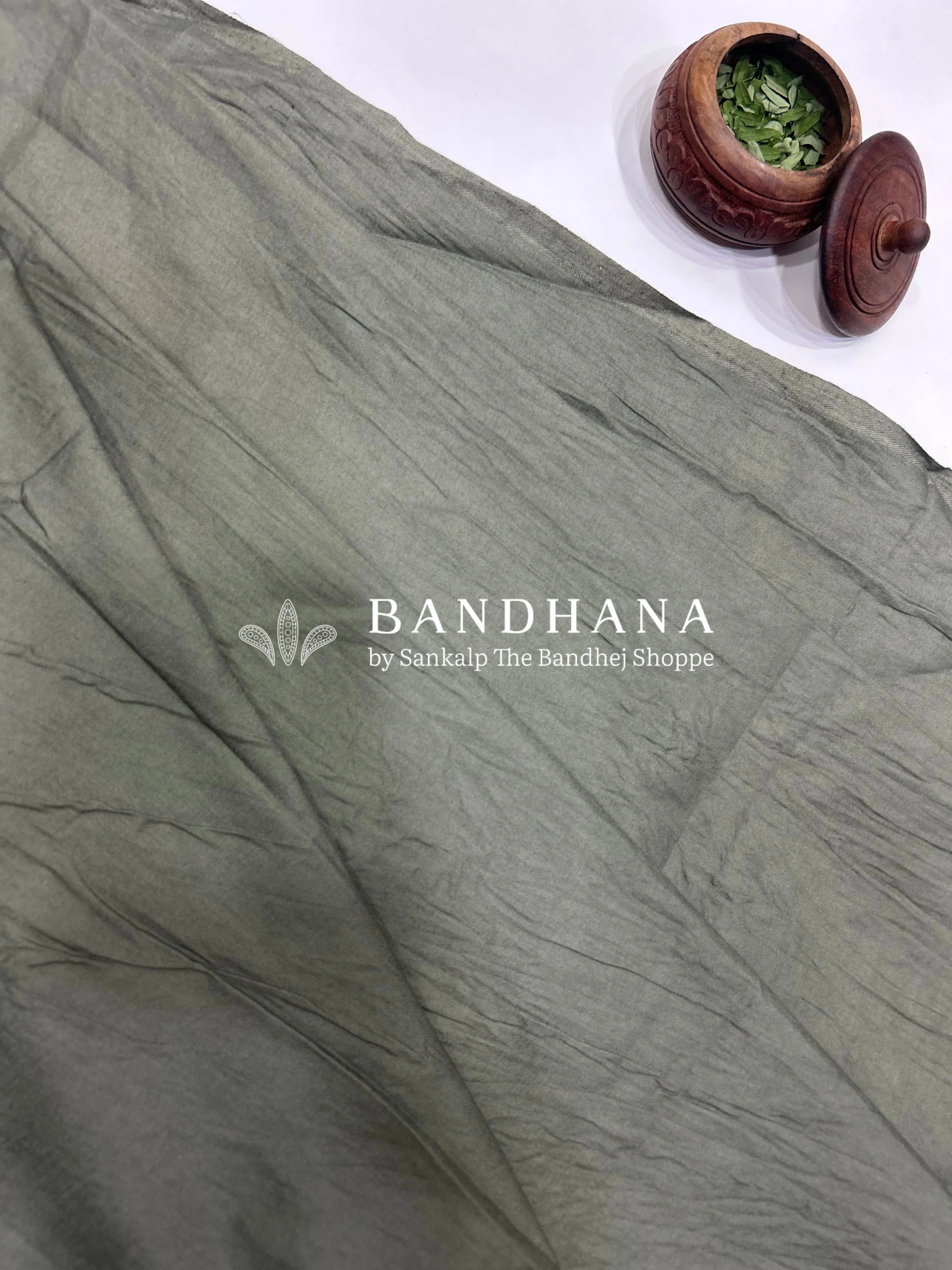 Gray Cotton Work Bandhani Dress Material (Unstitched) grey / Cotton Dresses