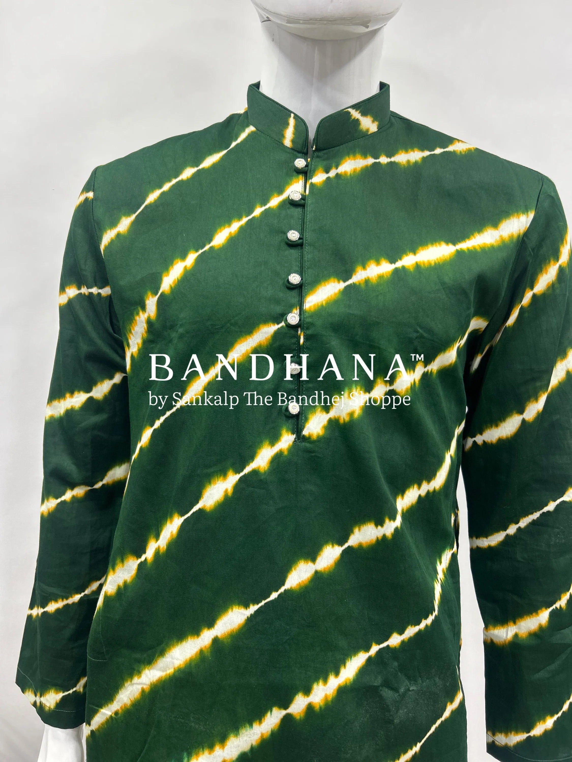 Green Cotton Satin Men’s Kurta