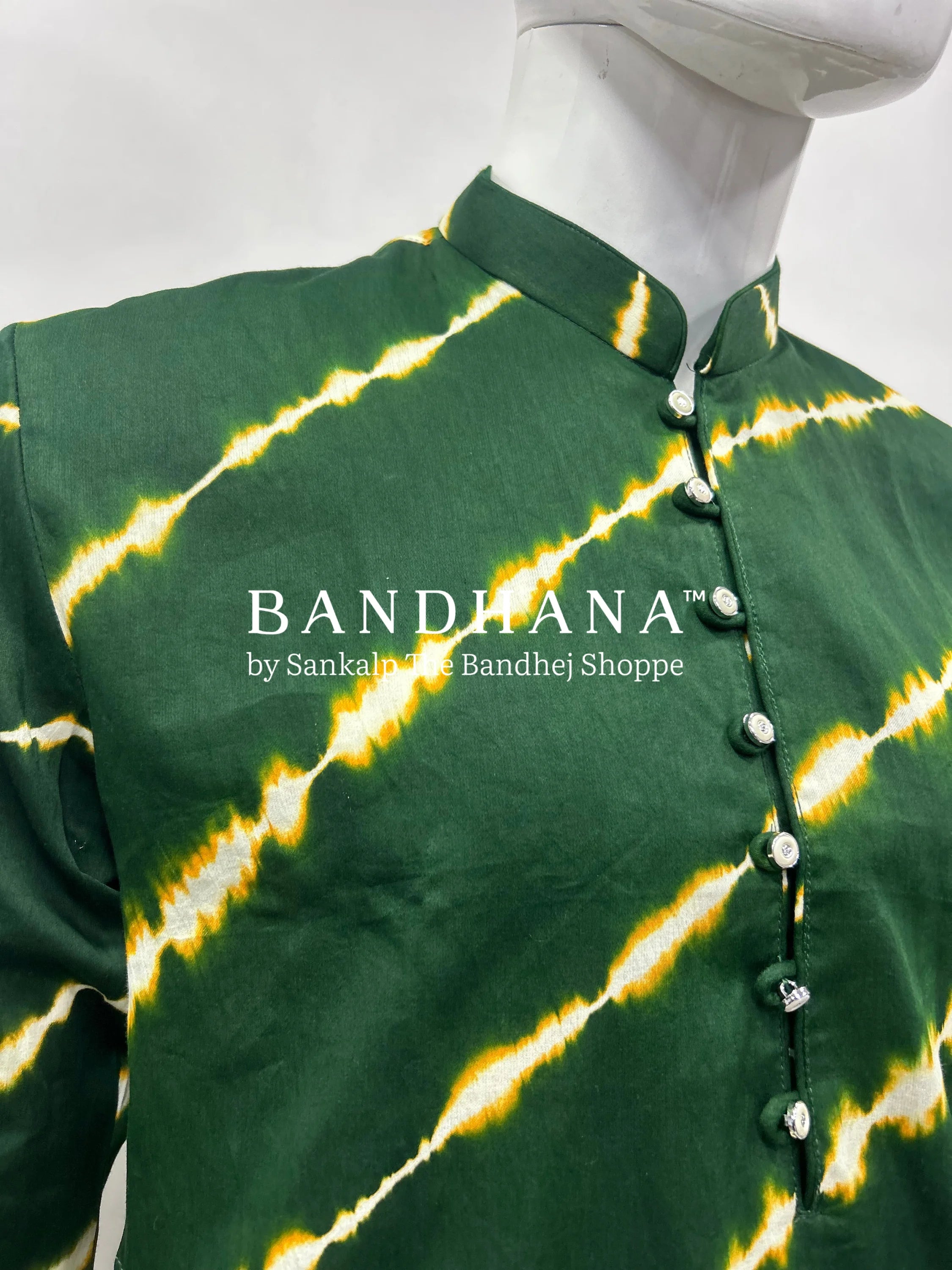 Green Cotton Satin Men’s Kurta